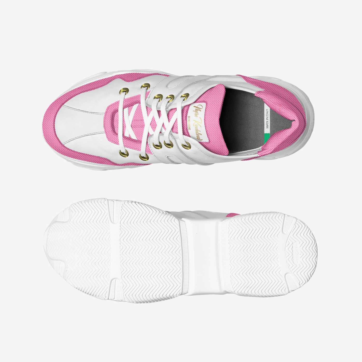 Pink Bubble Gum custom made in Italy shoes by Nyire Kinchlow | Top view