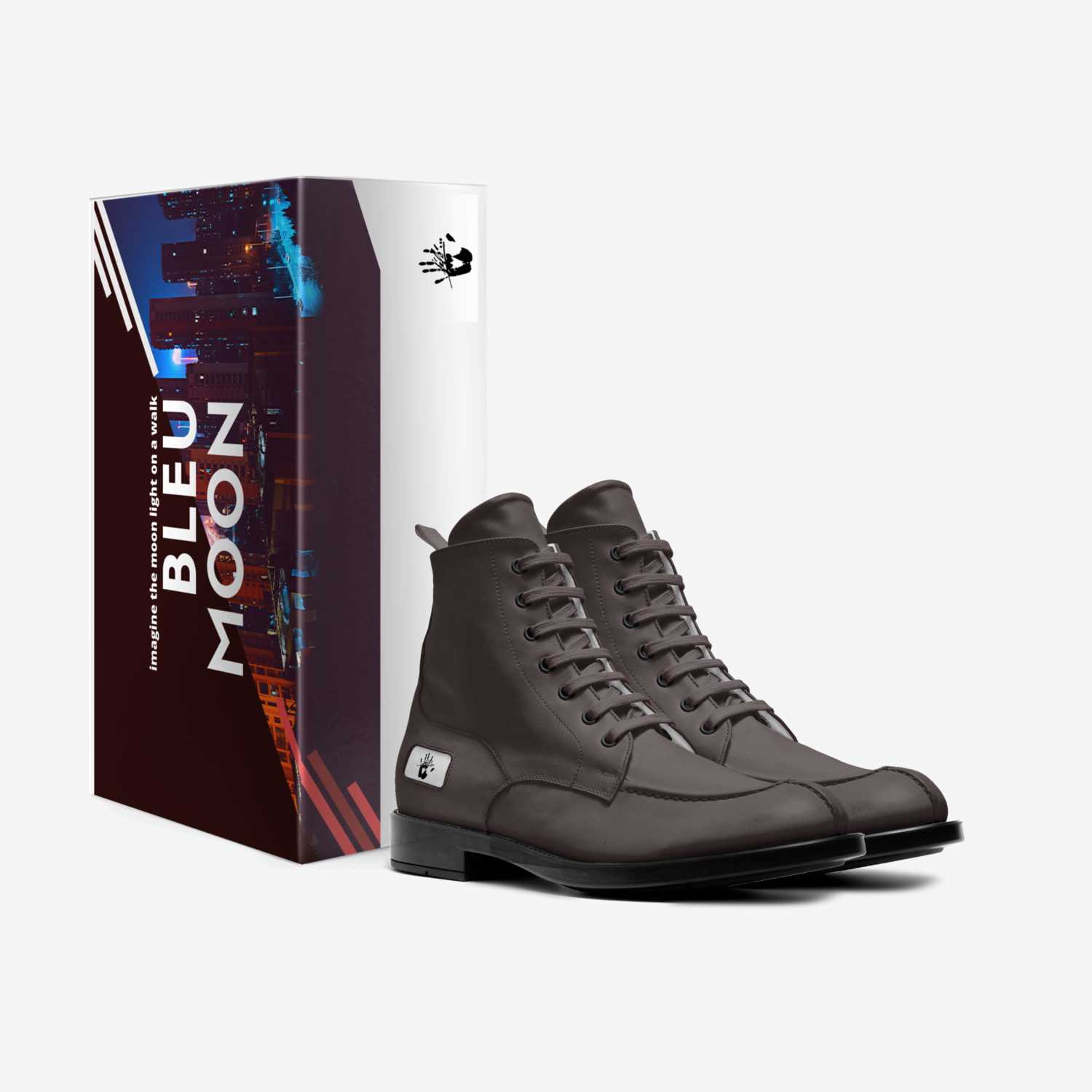 bleu moon custom made in Italy shoes by Fenner Pierre Gilles | Box view