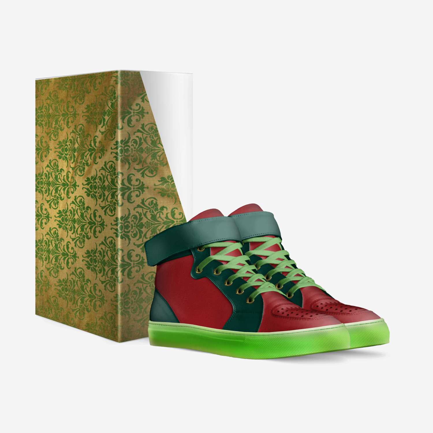 grinch custom made in Italy shoes by Jabin Mcgowan | Box view
