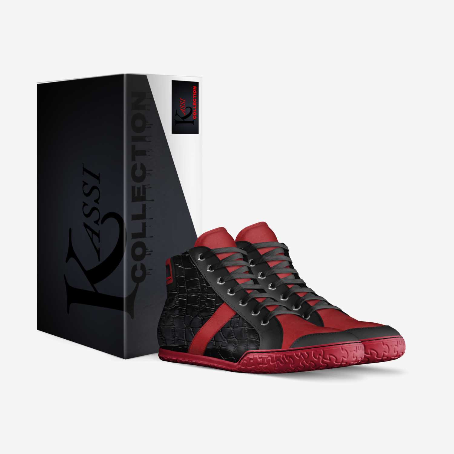 K-Red Croc custom made in Italy shoes by Byron Franklin | Box view
