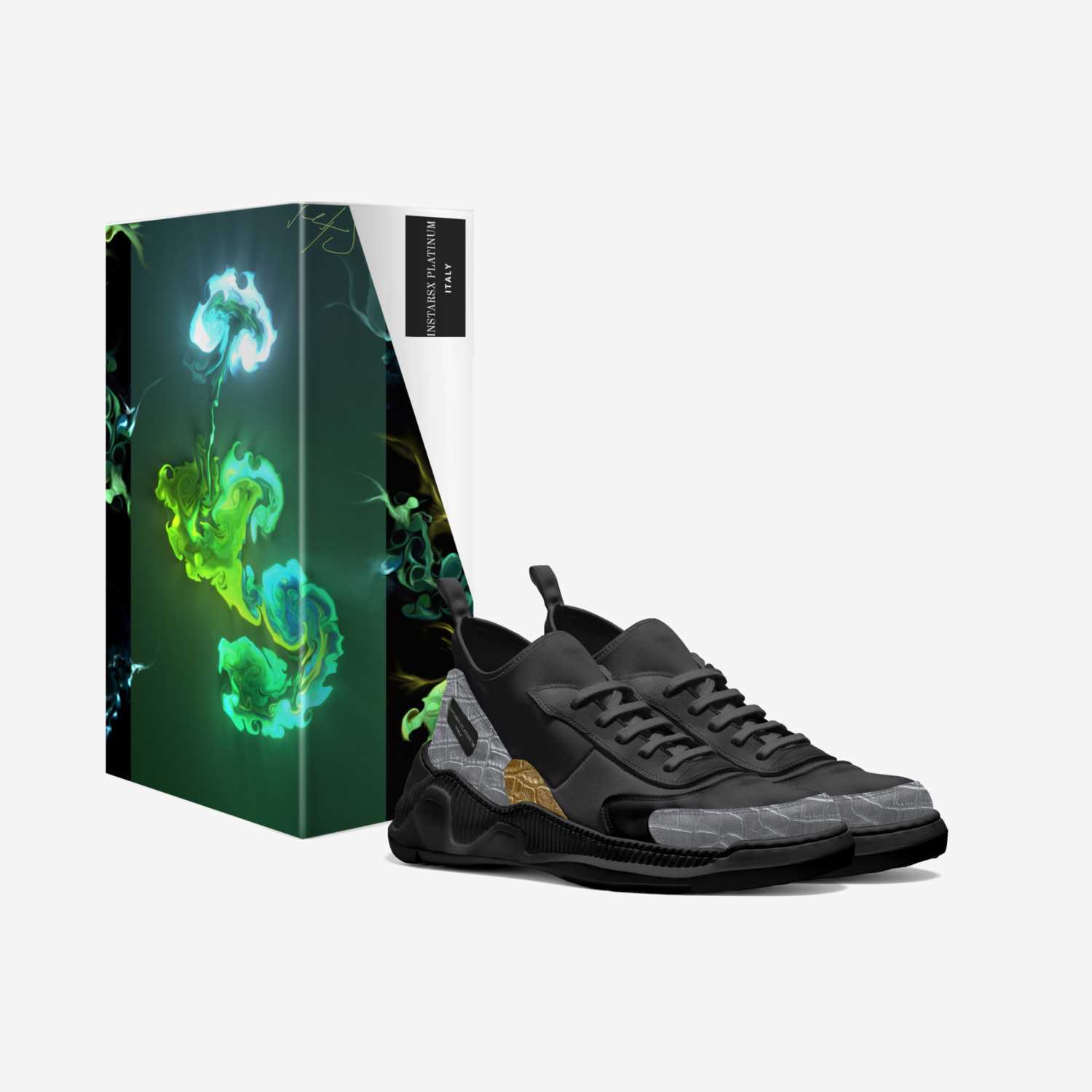 INSTARSX PLATINUM  custom made in Italy shoes by Instarlux.us | Box view