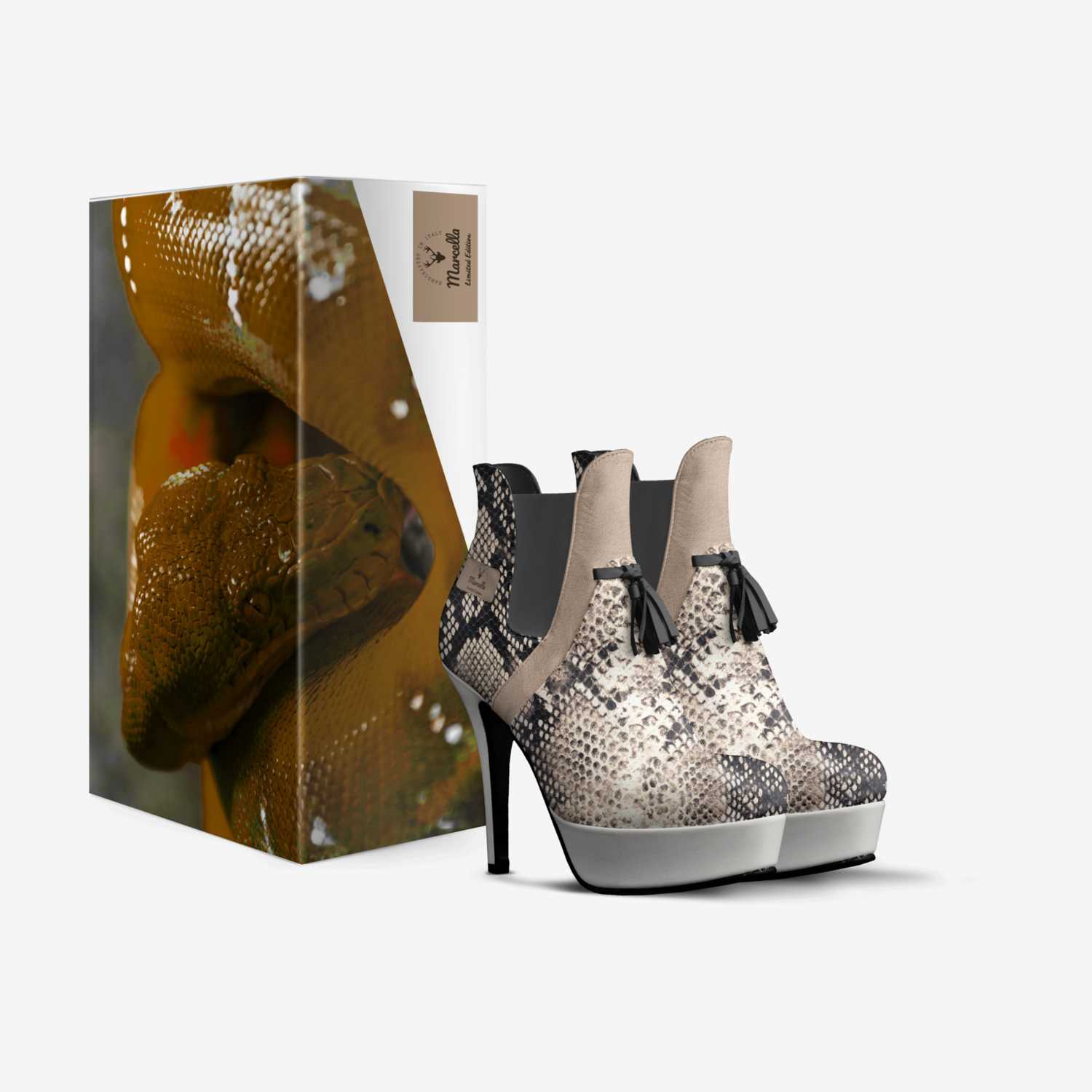 Marcella custom made in Italy shoes by Travis Michael | Box view