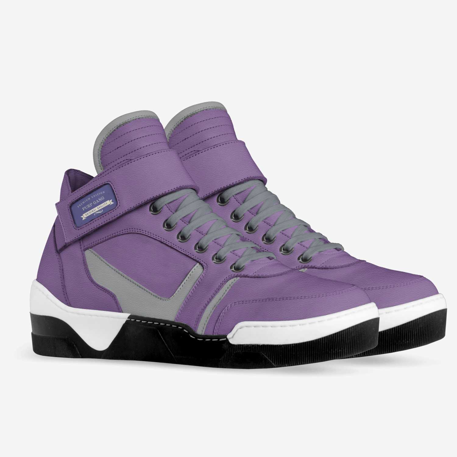 Purp Gang custom made in Italy shoes by Tehron Jackson | Double view