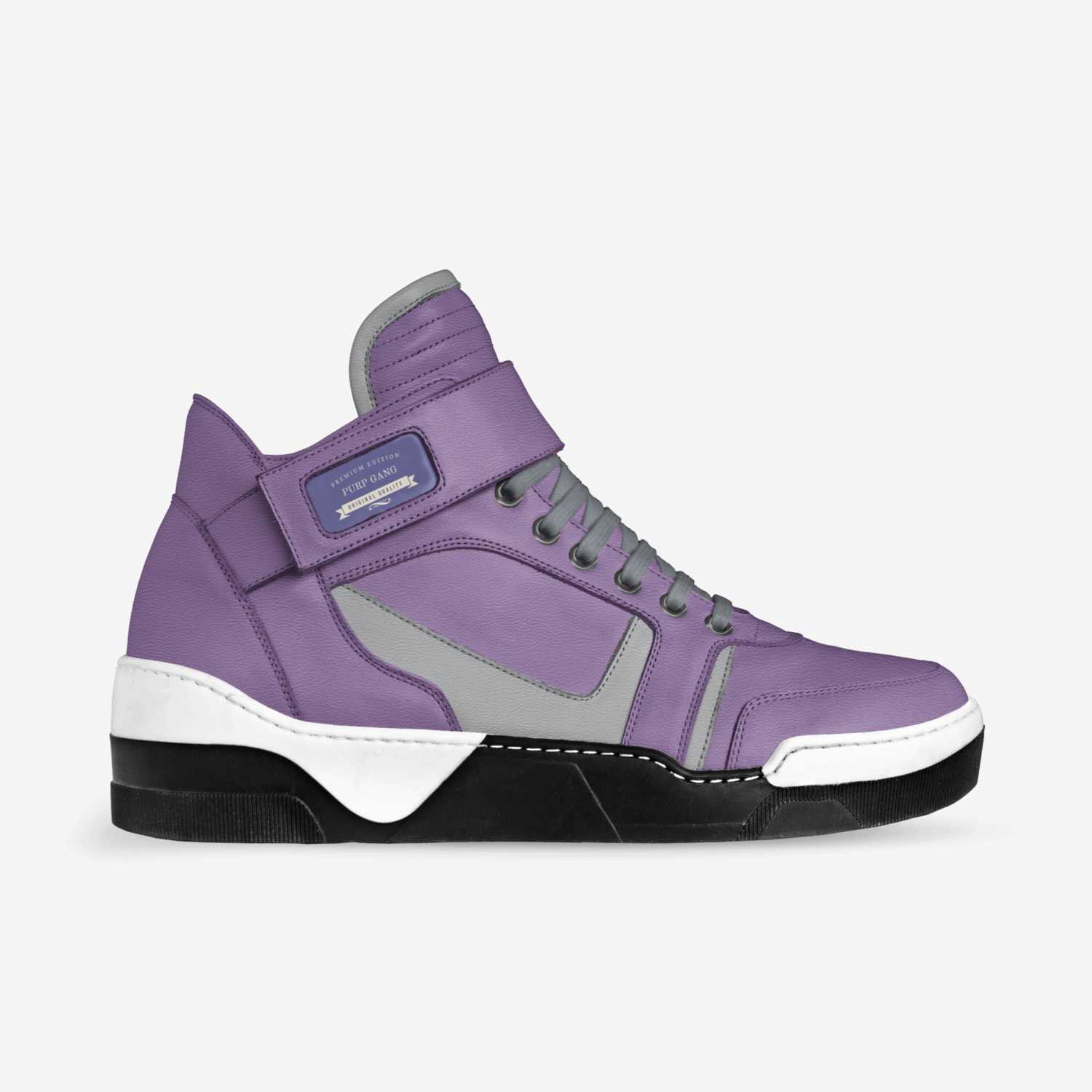 Purp Gang custom made in Italy shoes by Tehron Jackson | Side view