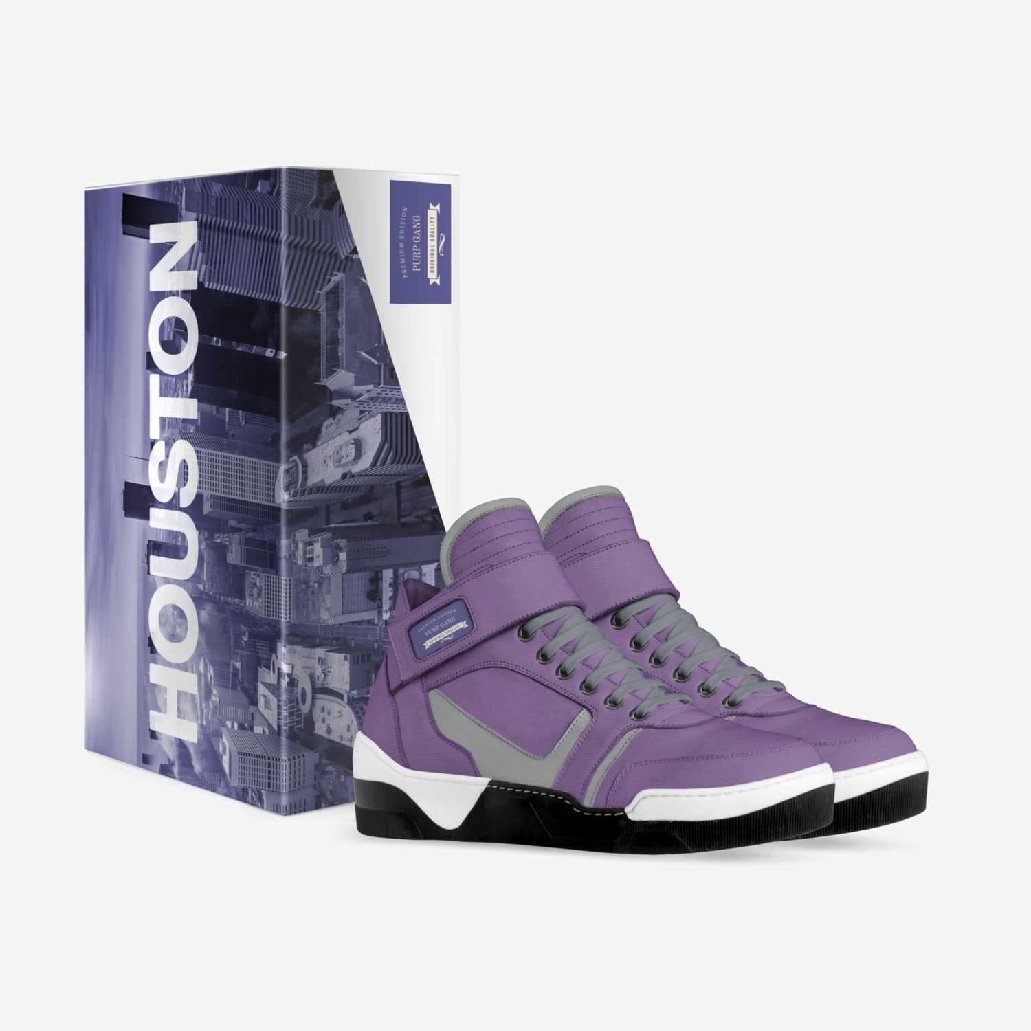 Purp Gang custom made in Italy shoes by Tehron Jackson | Box view
