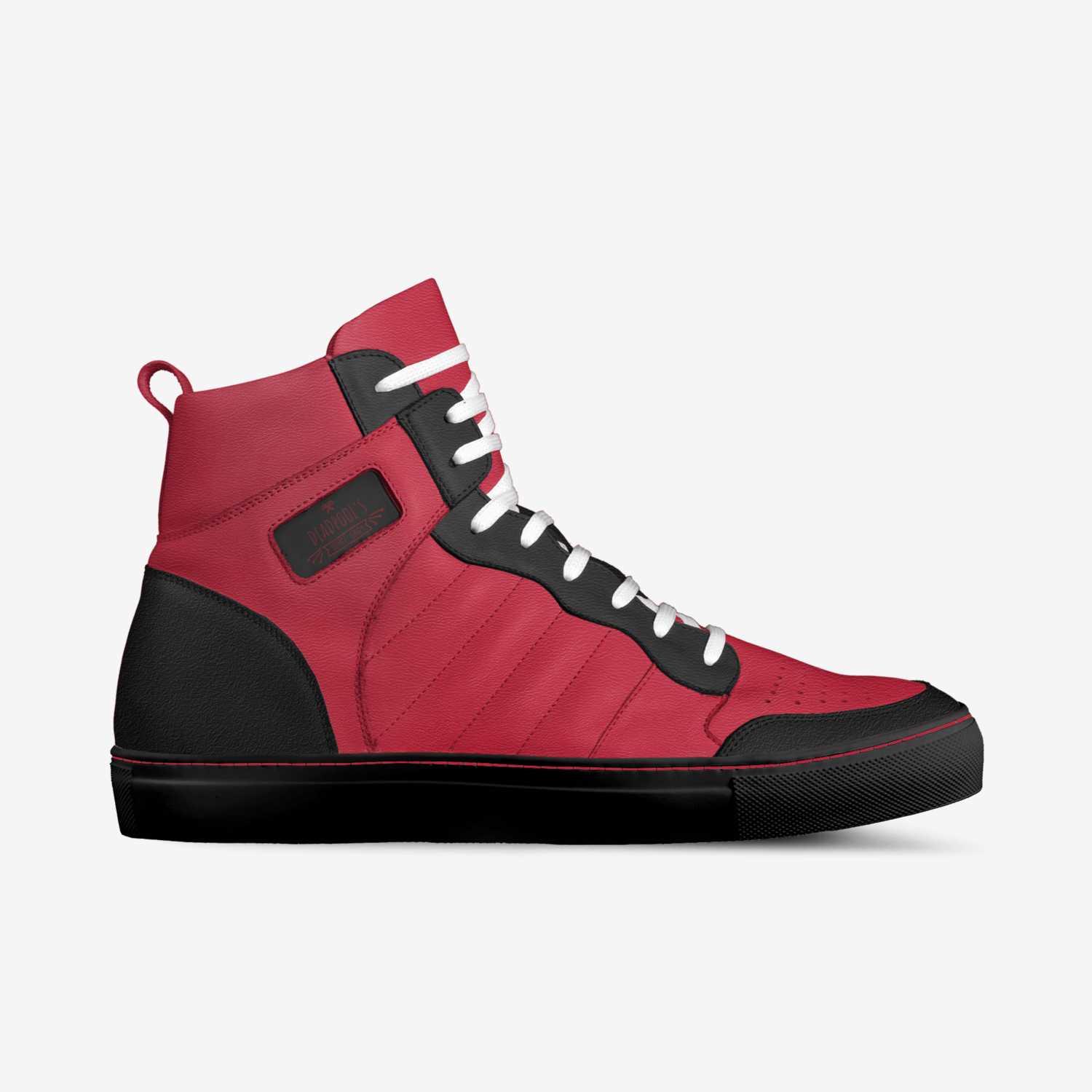 Deadpools custom made in Italy shoes by Matt Klemansky | Side view