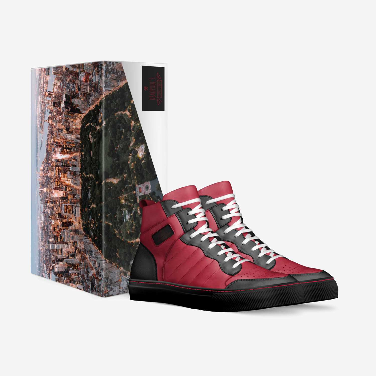 Deadpools custom made in Italy shoes by Matt Klemansky | Box view