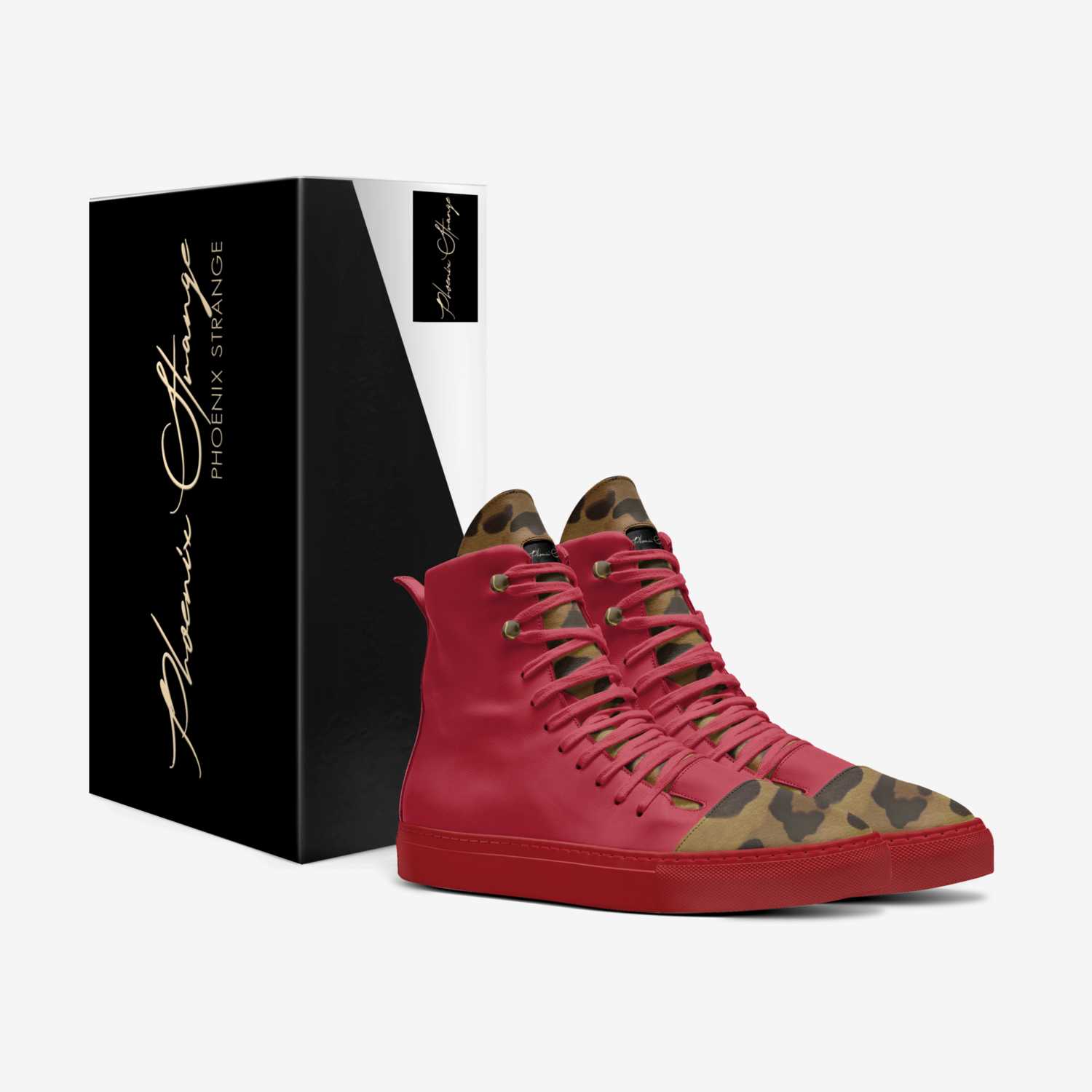 Scarlet Flame custom made in Italy shoes by Phoenix Strange | Box view