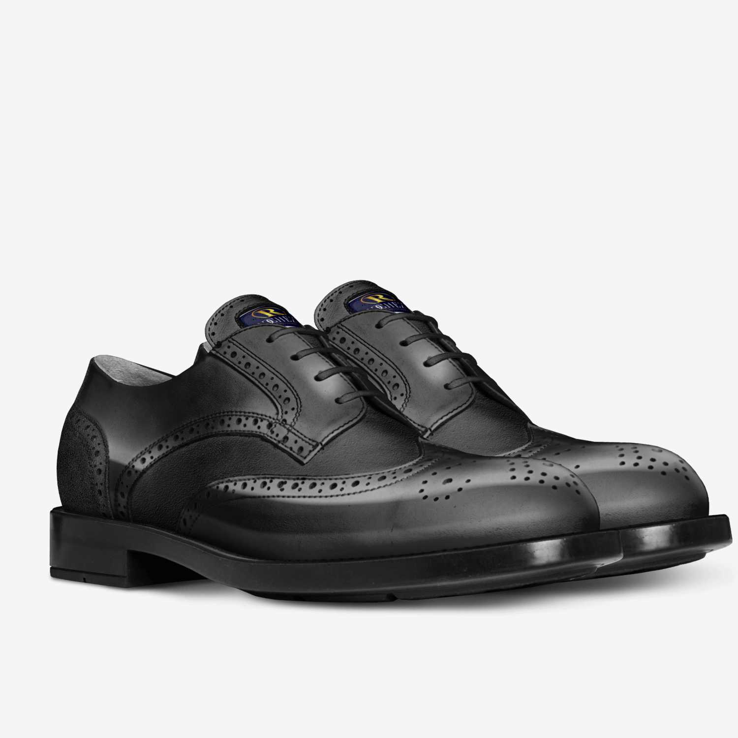 The Classic Derby custom made in Italy shoes by Ricchezza Custom Footwear Designer Co. | Double view