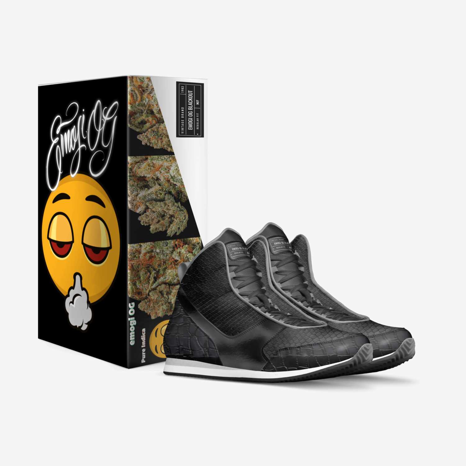 Emogi Og Blackout custom made in Italy shoes by Jennifer Hollywood | Box view