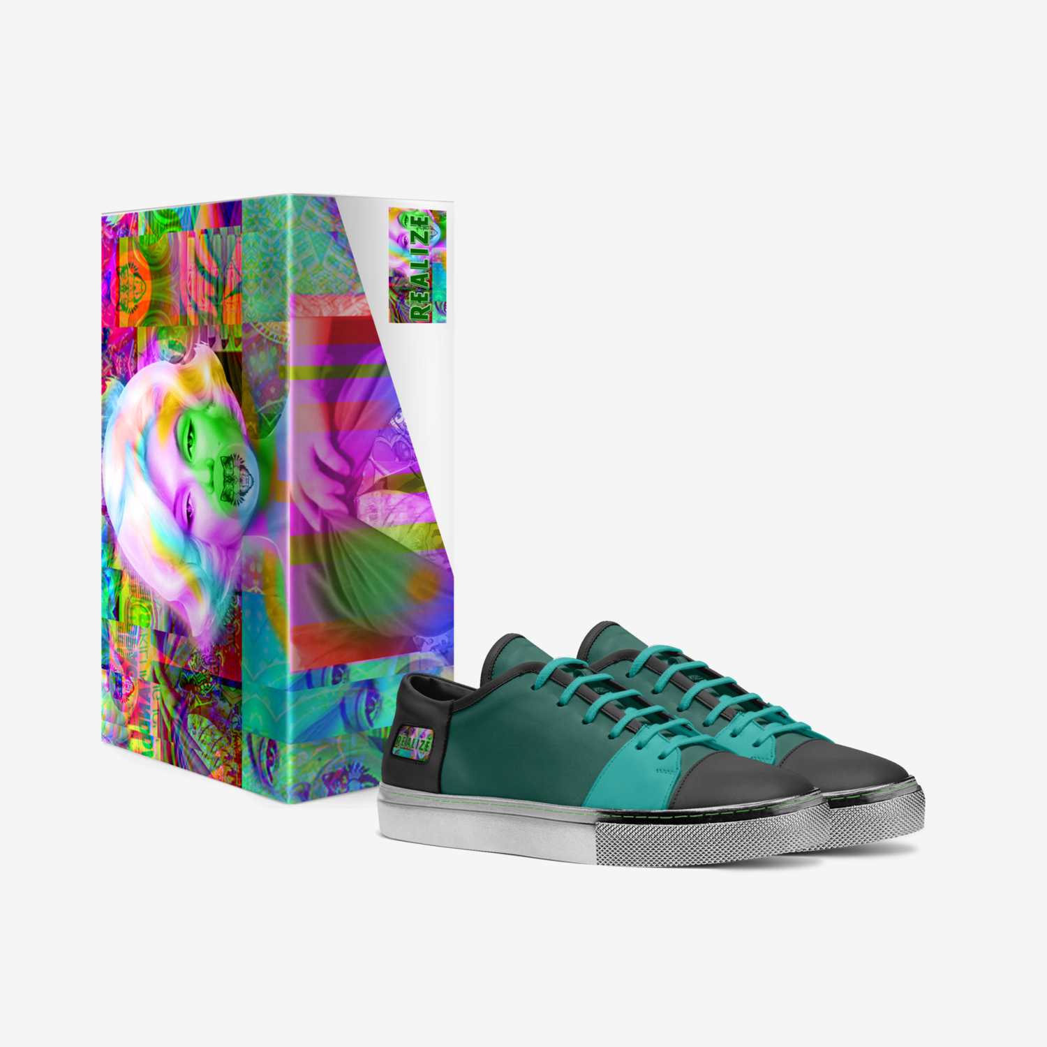 Monroe Glitch custom made in Italy shoes by Los Twins Dela Parra | Box view