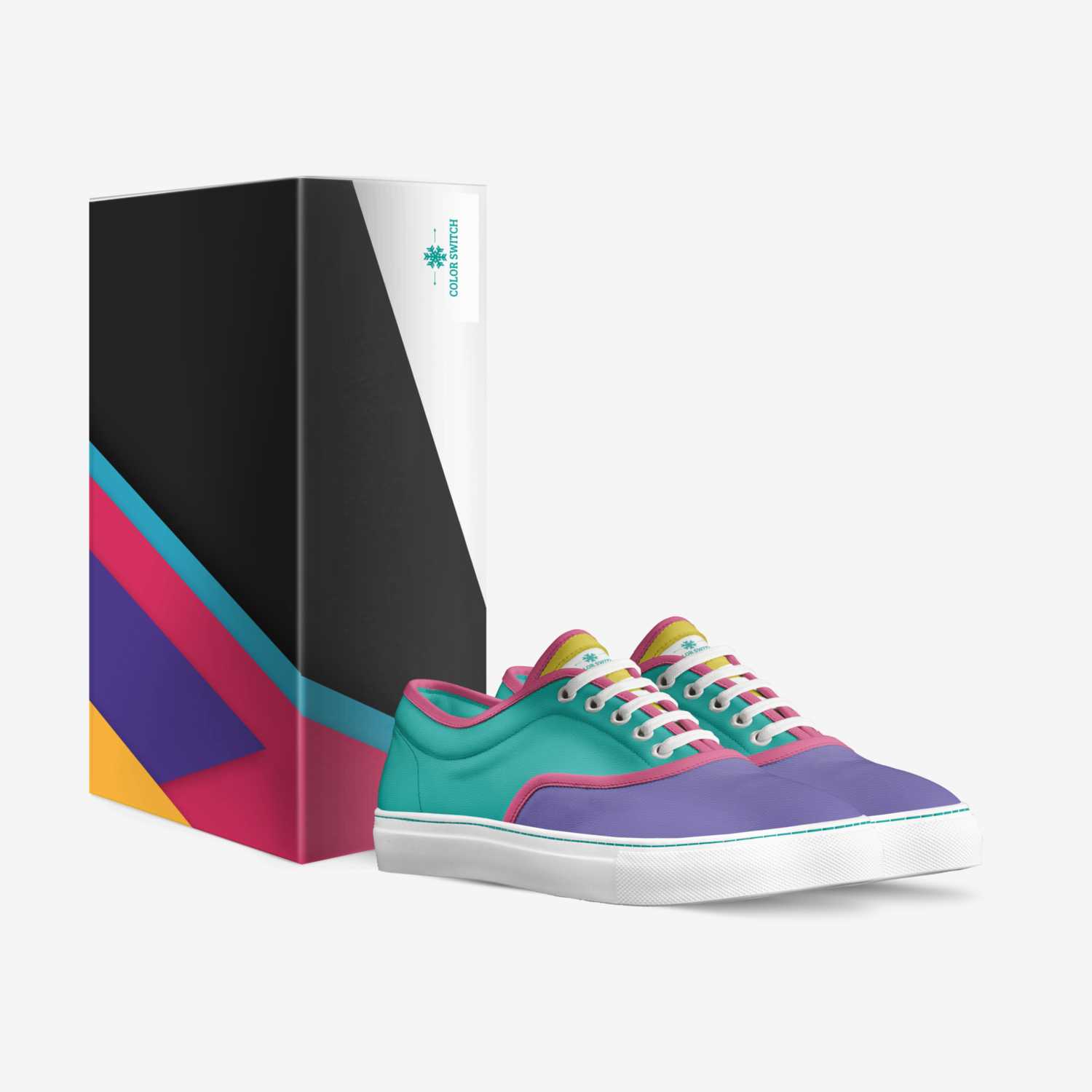 color switch custom made in Italy shoes by Sarah Vaughan | Box view