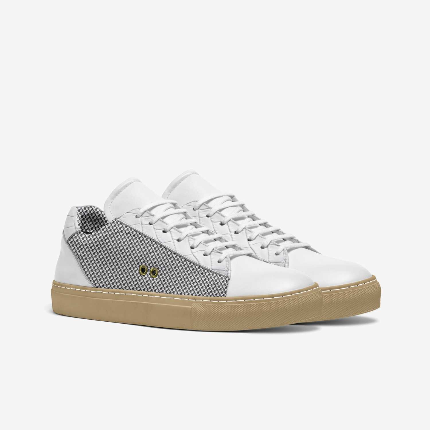 Louver (White) custom made in Italy shoes by Nwani Izu | Double view