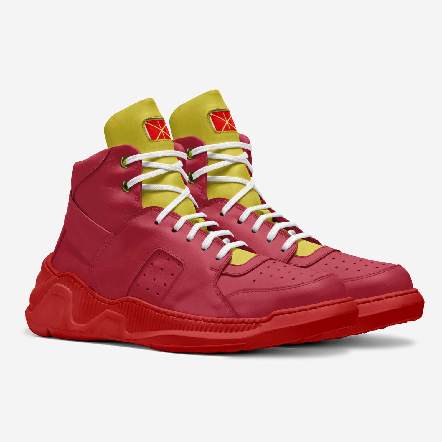 RED AND YELLOW custom made in Italy shoes by John Samano | Double view