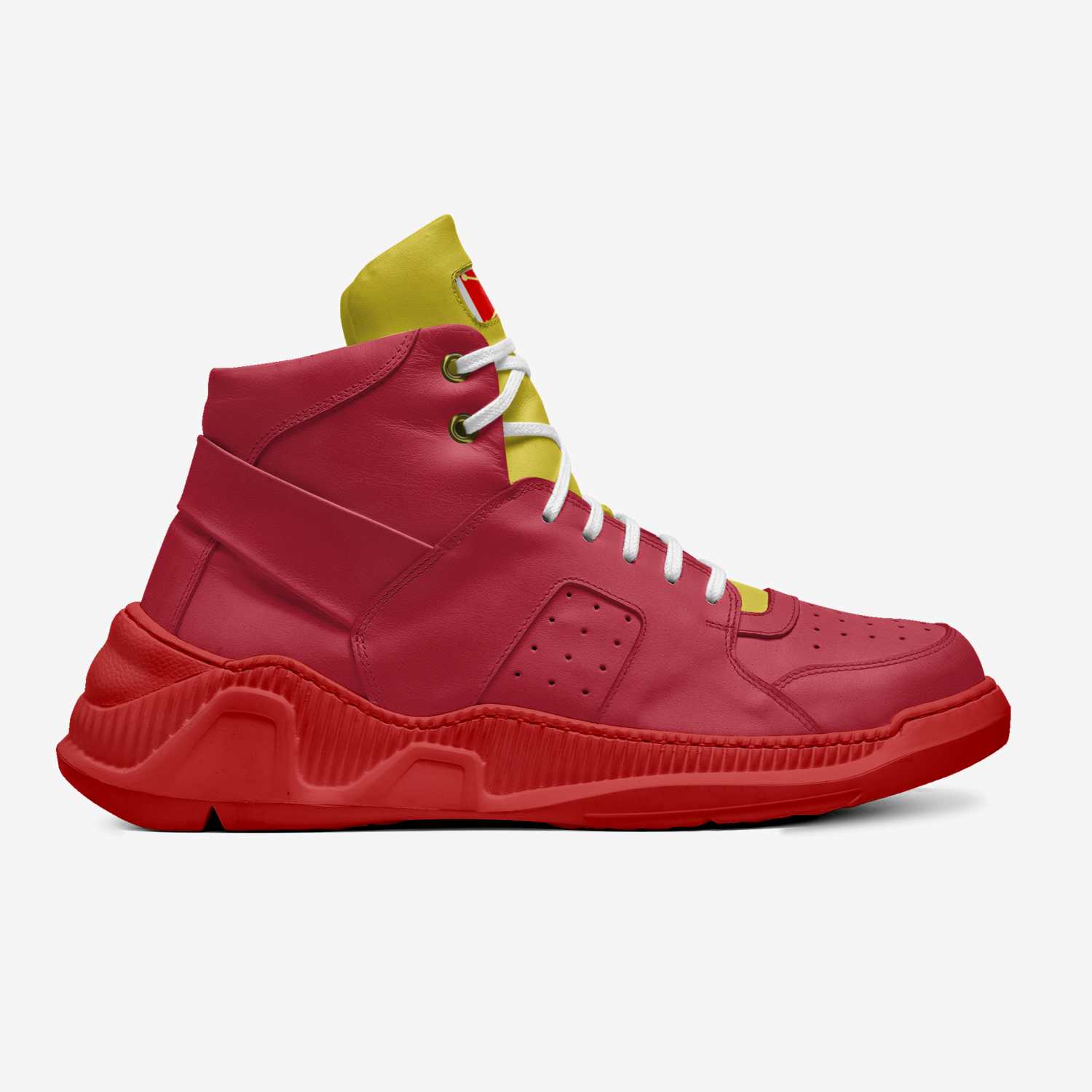 RED AND YELLOW custom made in Italy shoes by John Samano | Side view