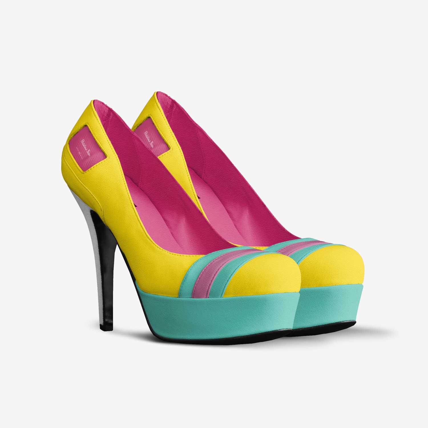 Flirtatious Neon custom made in Italy shoes by Markesia Kesi | Double view