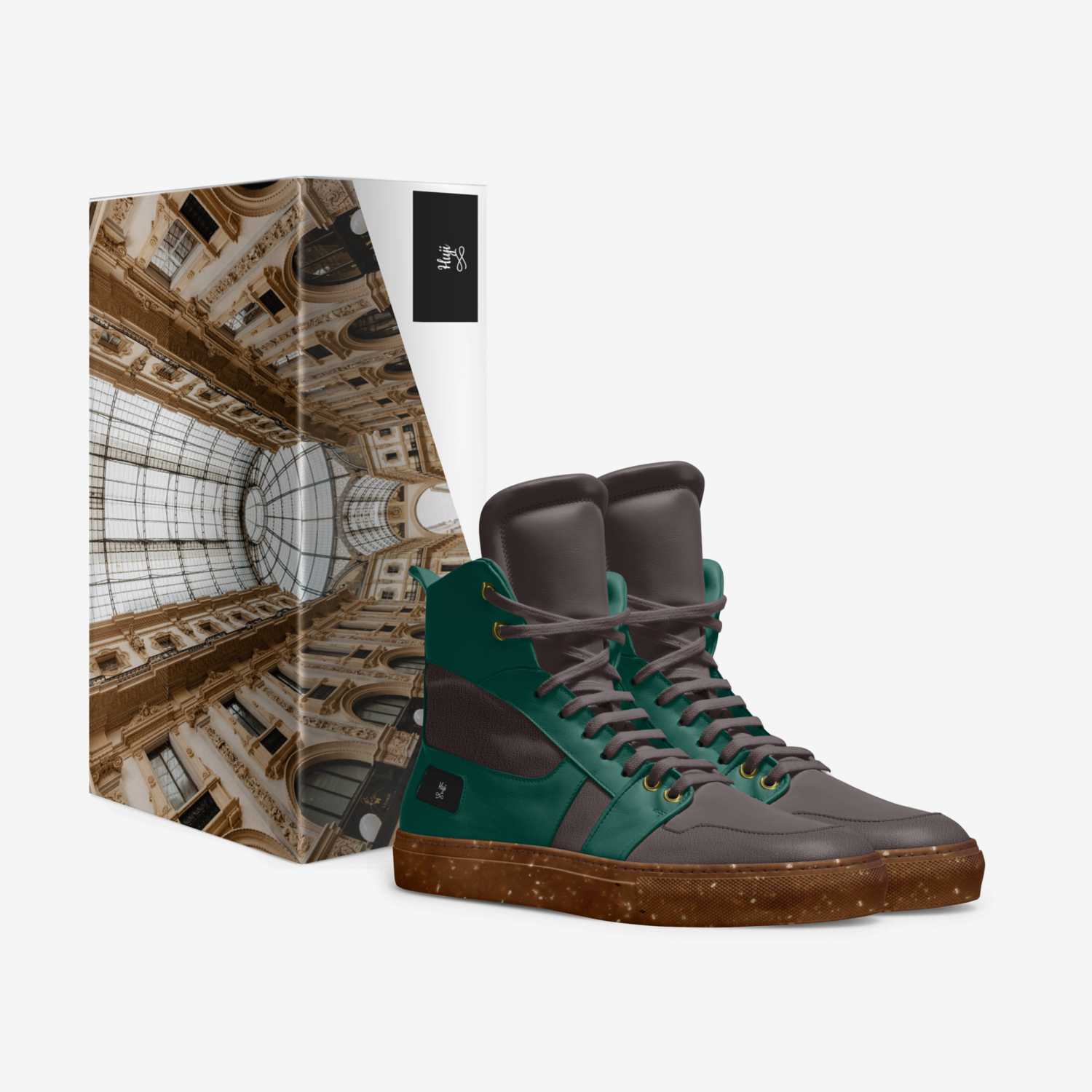 Huji custom made in Italy shoes by Shameshia Fentress | Box view