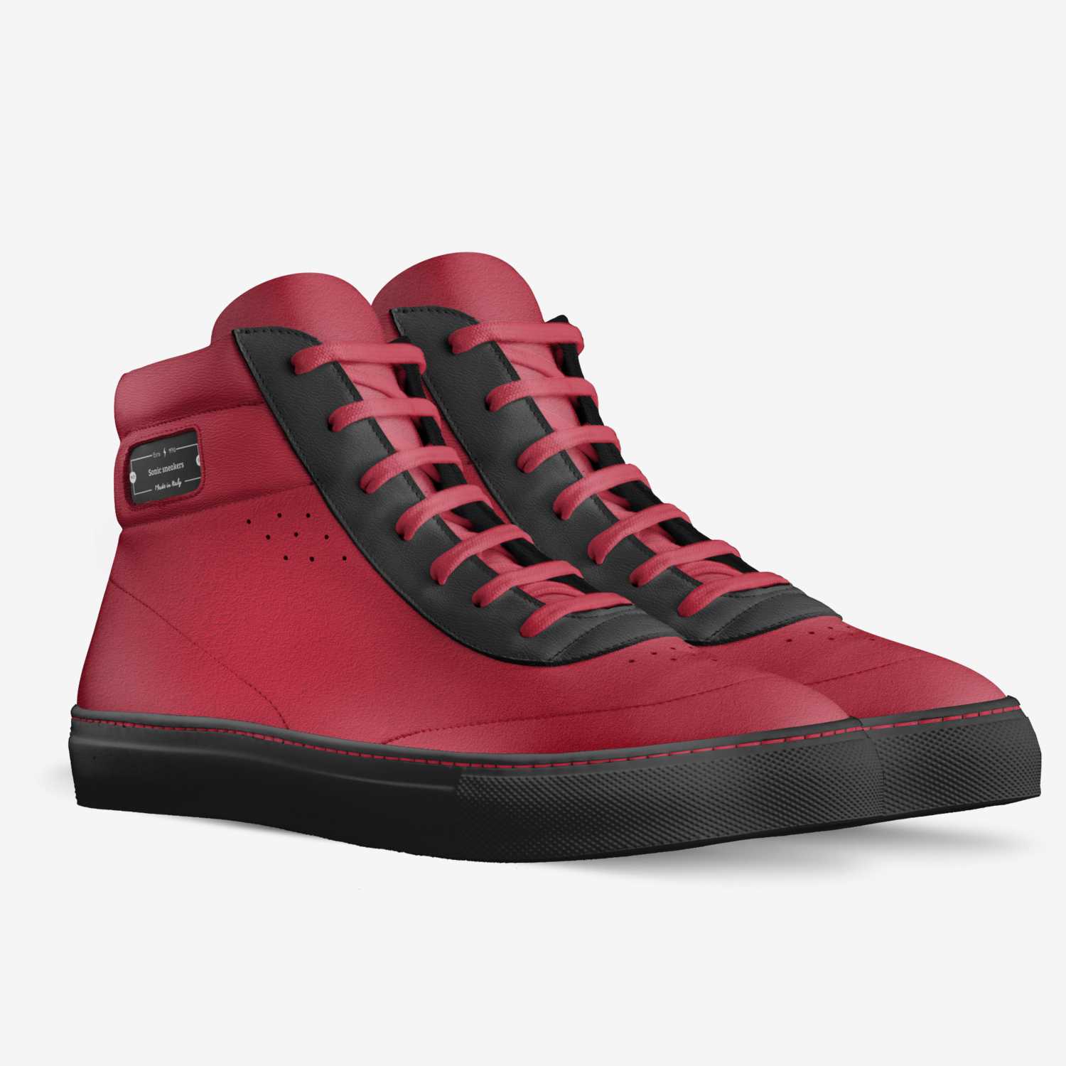Sonic sneakers custom made in Italy shoes by Lee Mengers | Double view
