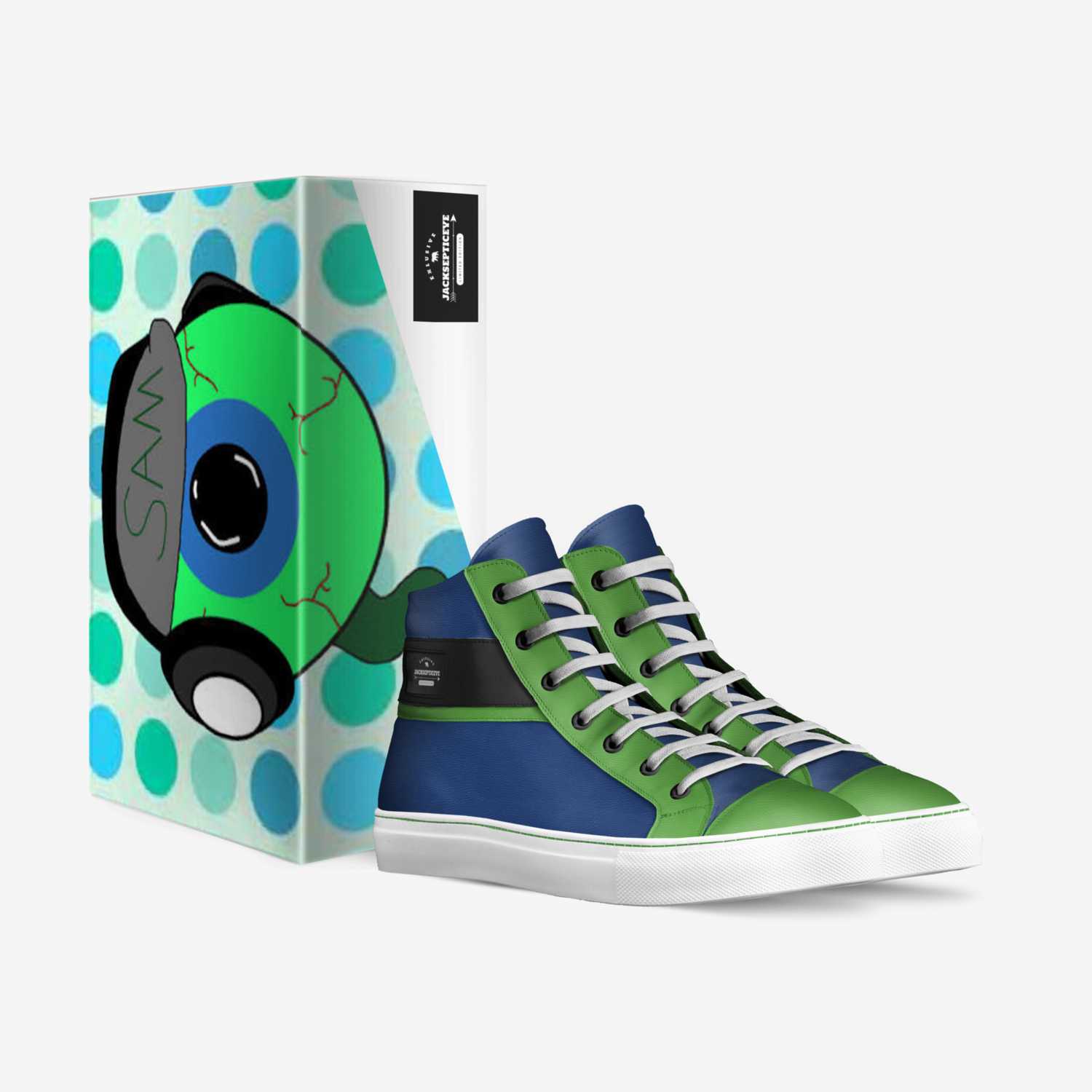 Jacksepticeye's custom made in Italy shoes by Emily Macca | Box view