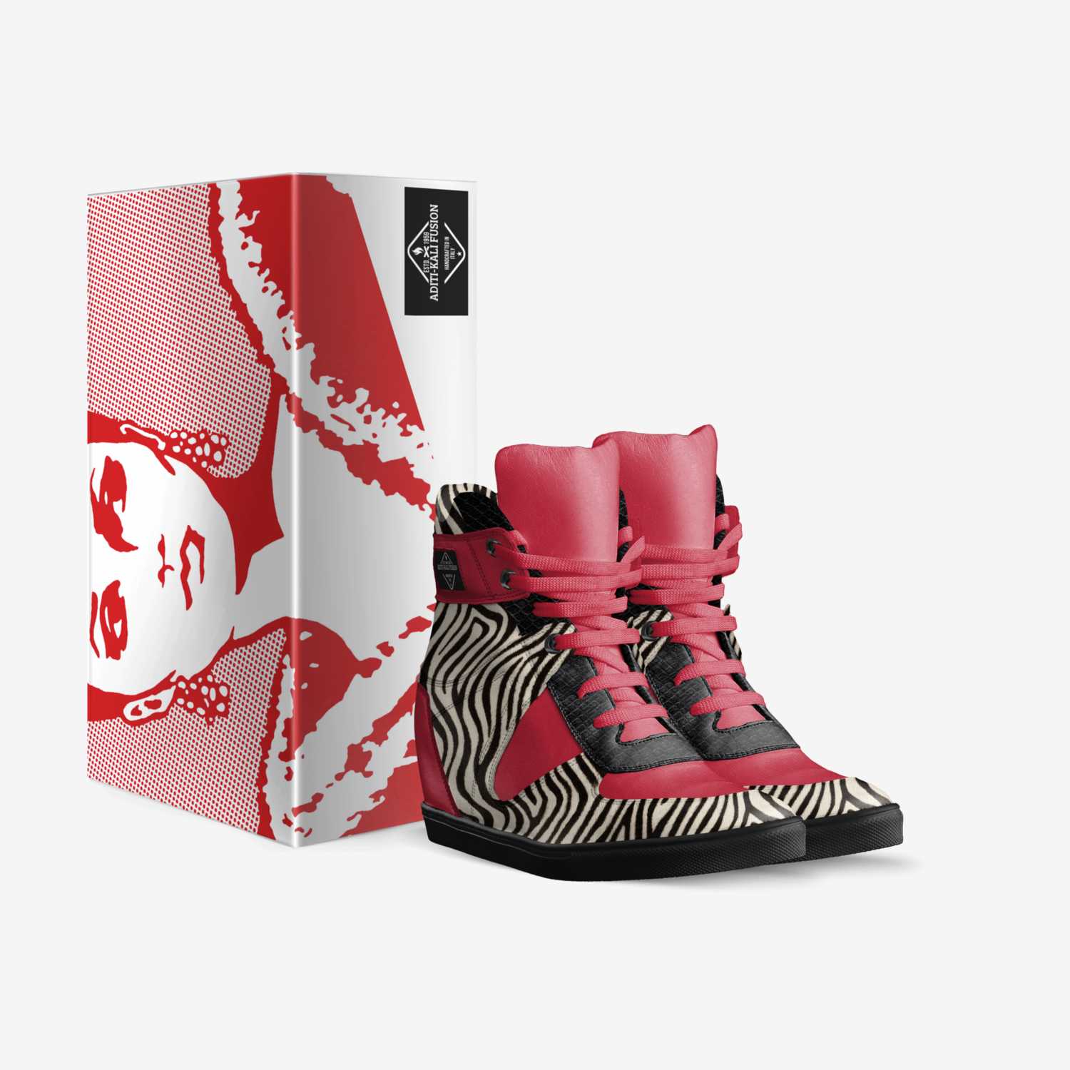 aditi-kali fusion custom made in Italy shoes by Aditi-kali Of Wonkey Donkey Bazaar | Box view