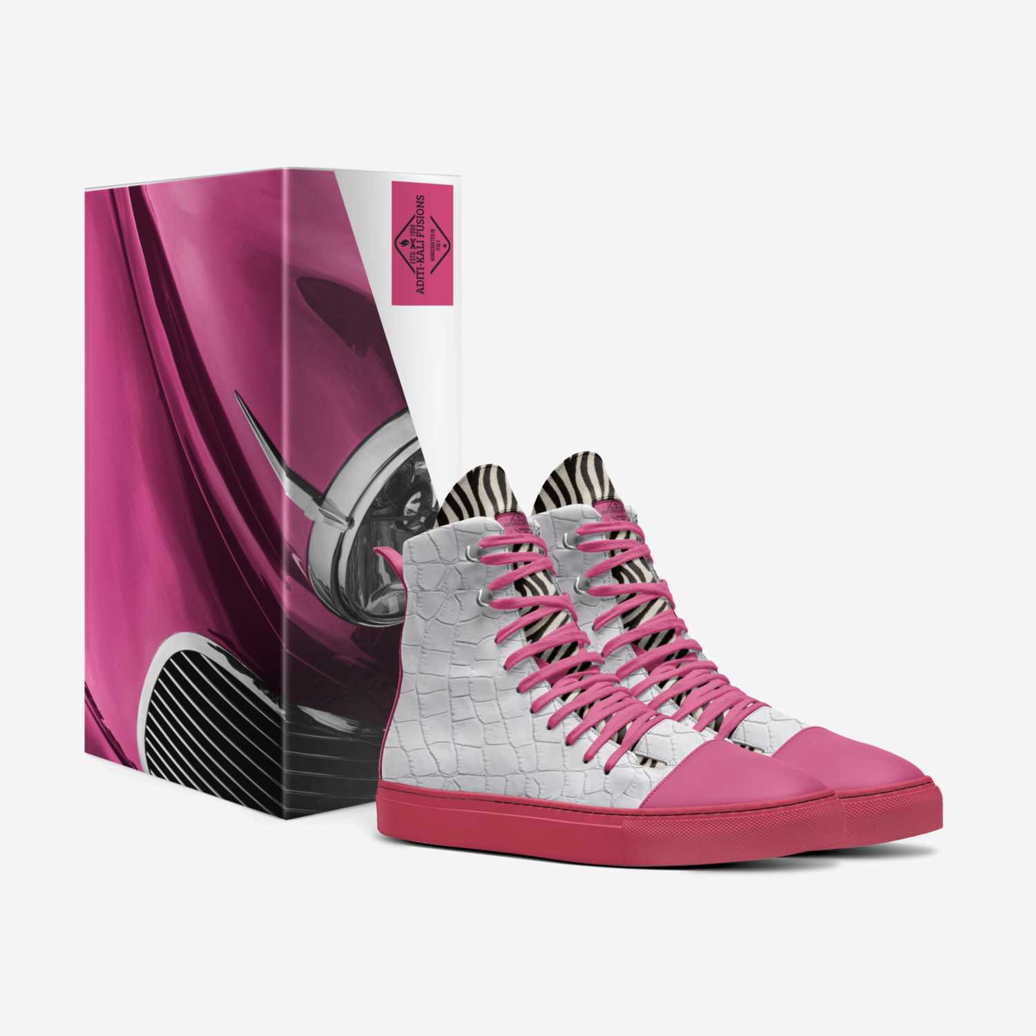 ADITI-KALI FUSIONS custom made in Italy shoes by Aditi-kali Of Wonkey Donkey Bazaar | Box view