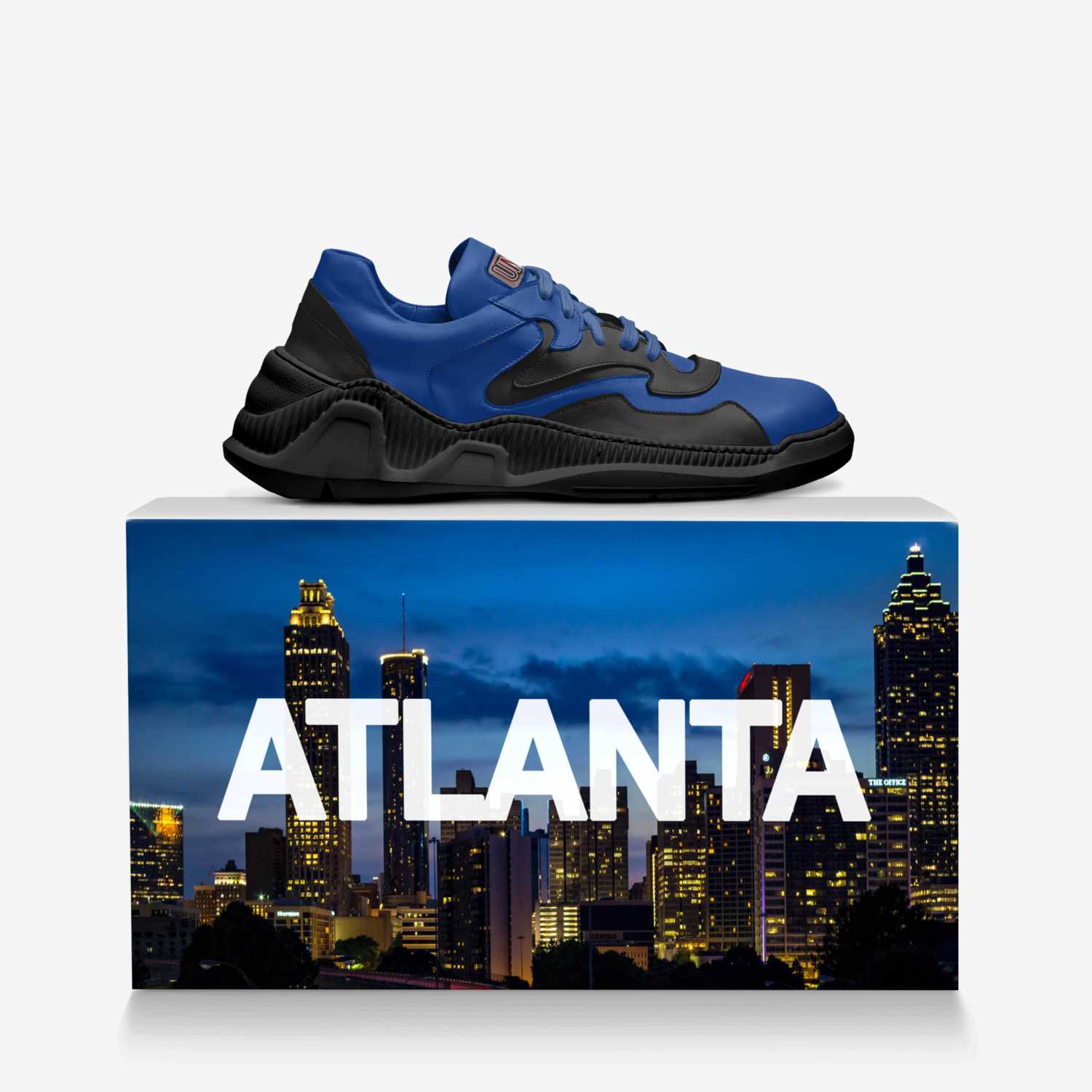 Wavy custom made in Italy shoes by Ramele Lucas | Over box view
