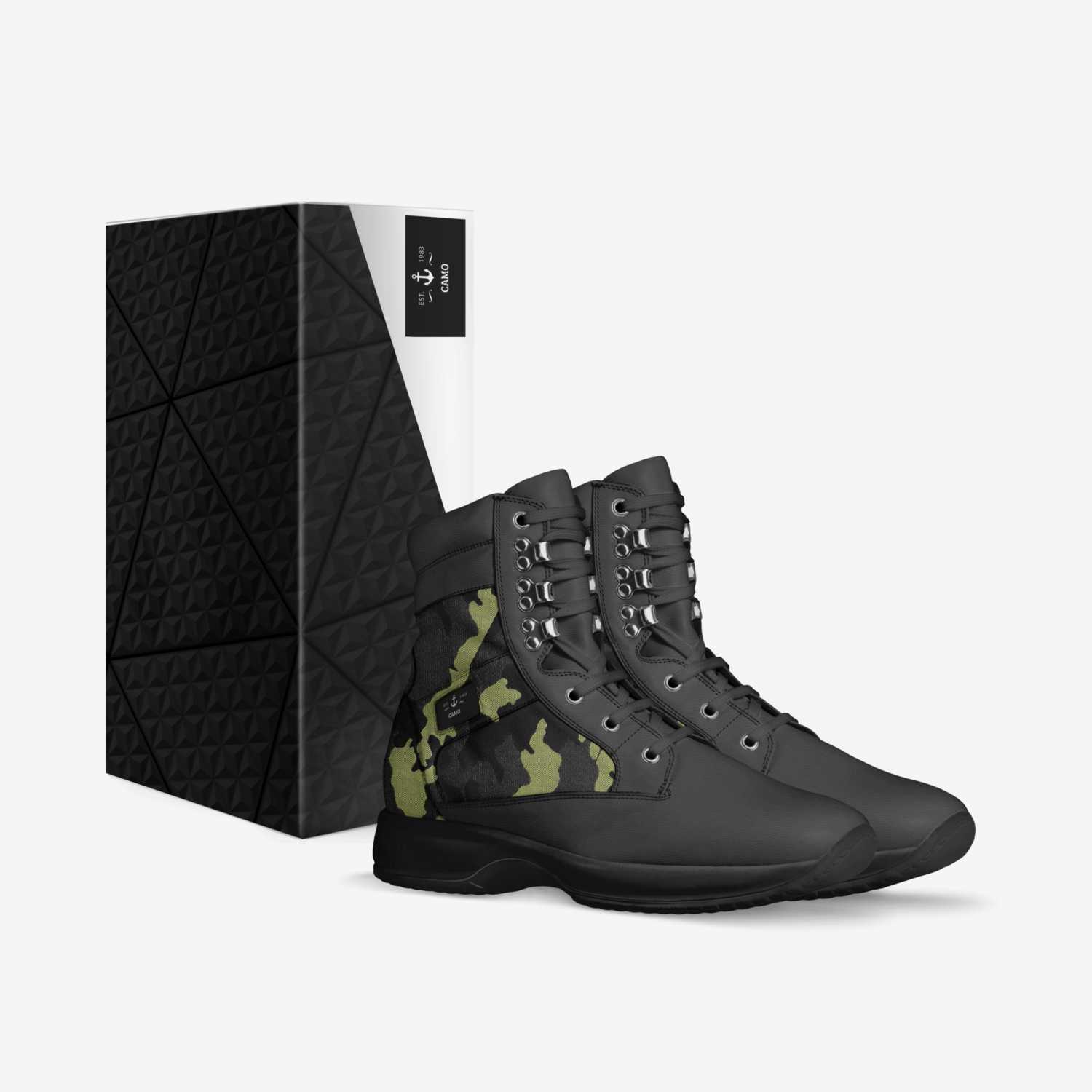 Camo custom made in Italy shoes by Katira Rivera | Box view
