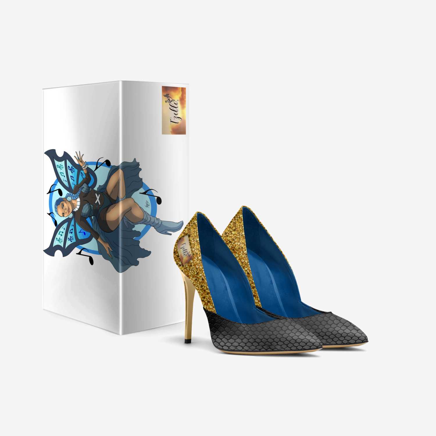 BluVibz T'zelle custom made in Italy shoes by Tiffany T'Zelle | Box view