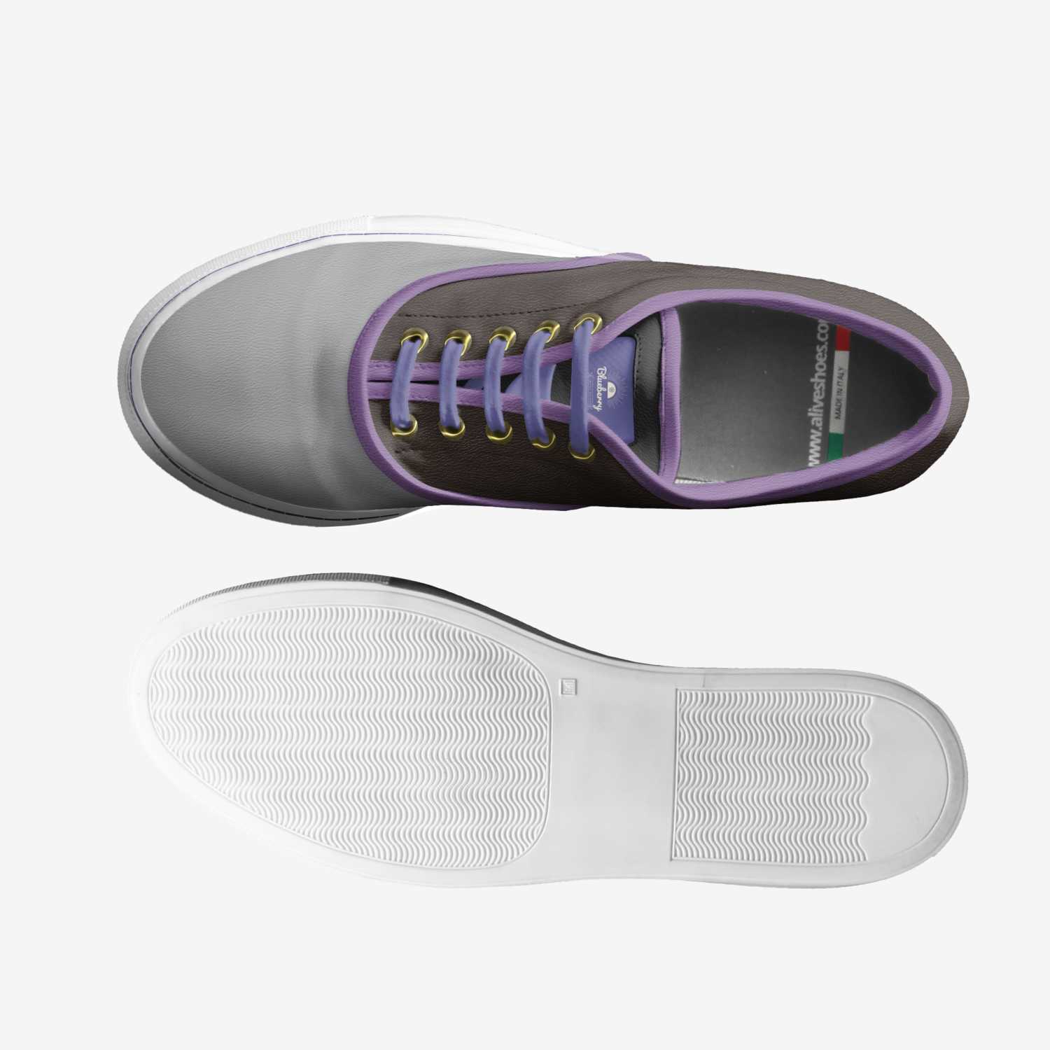 Blueberry  custom made in Italy shoes by Naledi Mthethwa | Top view