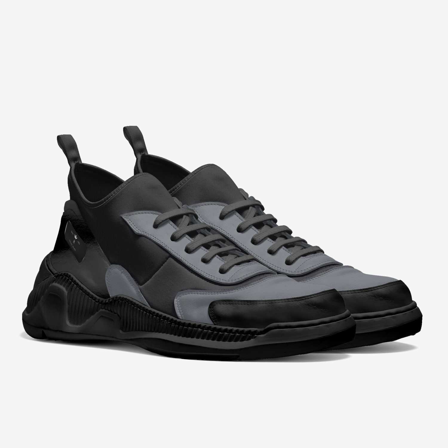 V-2S "Black Tide" custom made in Italy shoes by King David Smith Ii | Double view
