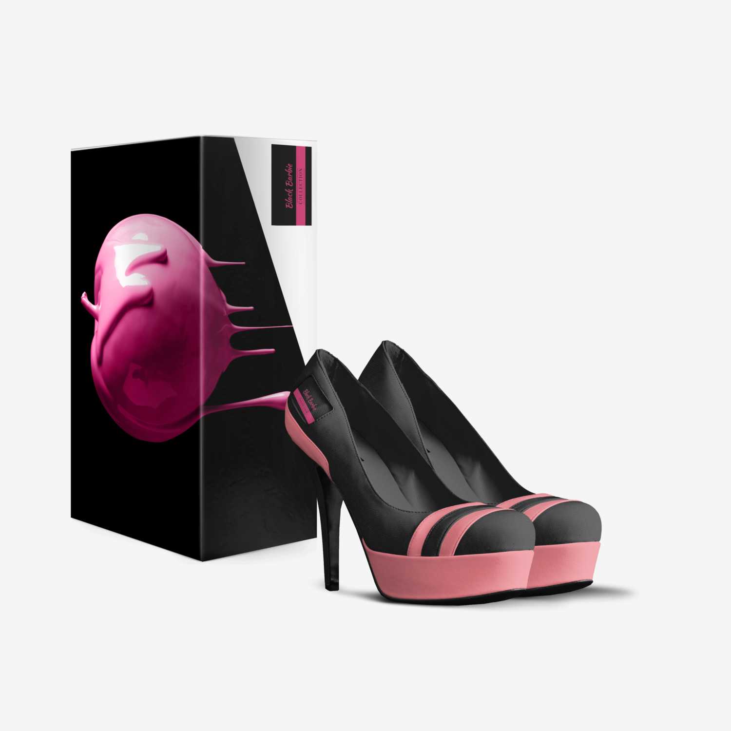 Black Barbie  custom made in Italy shoes by Nastassia Ward | Box view