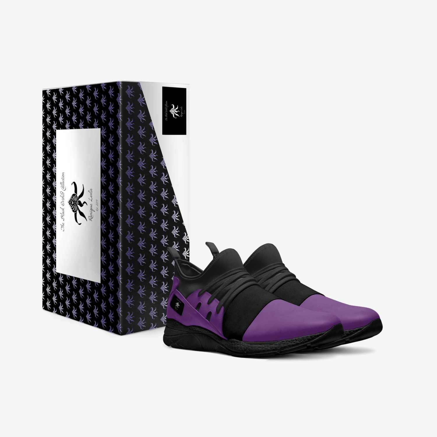 Black Orchid custom made in Italy shoes by Ranique Leslie | Box view