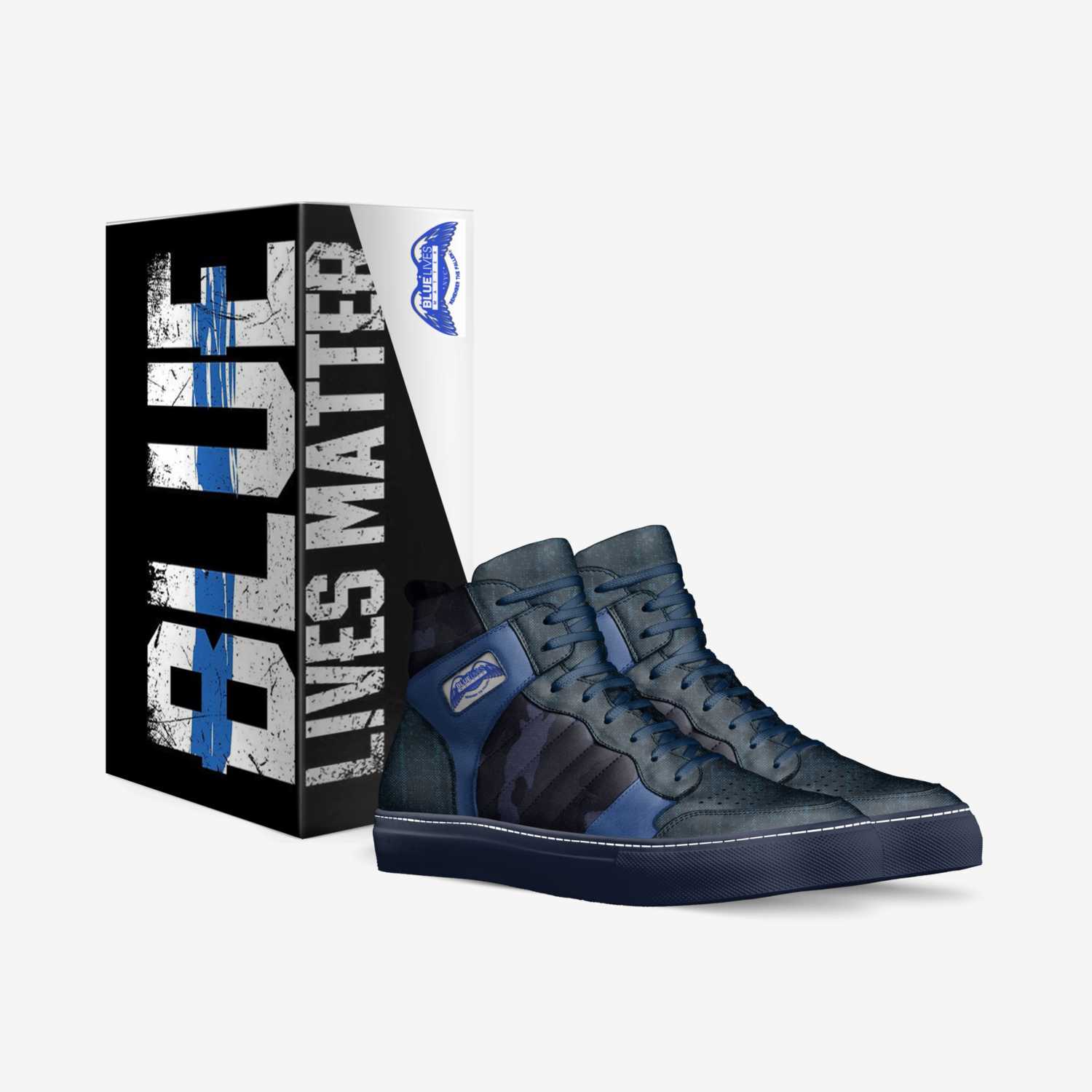 BLUE LIVES MATTER  custom made in Italy shoes by Pimptronot | Box view