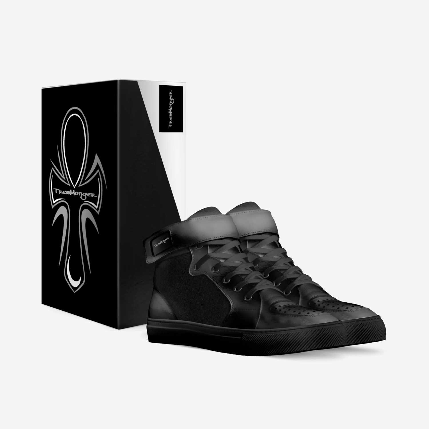 Black love custom made in Italy shoes by TrewMonger Brand | Box view