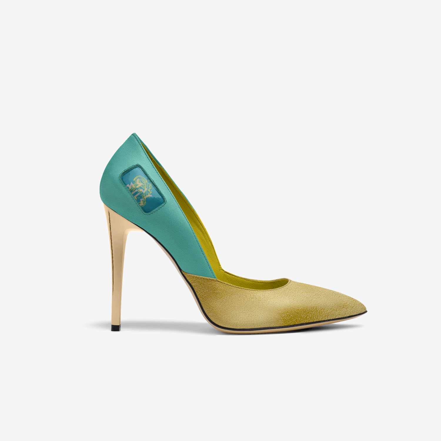 Silver rose custom made in Italy shoes by May Fils | Side view