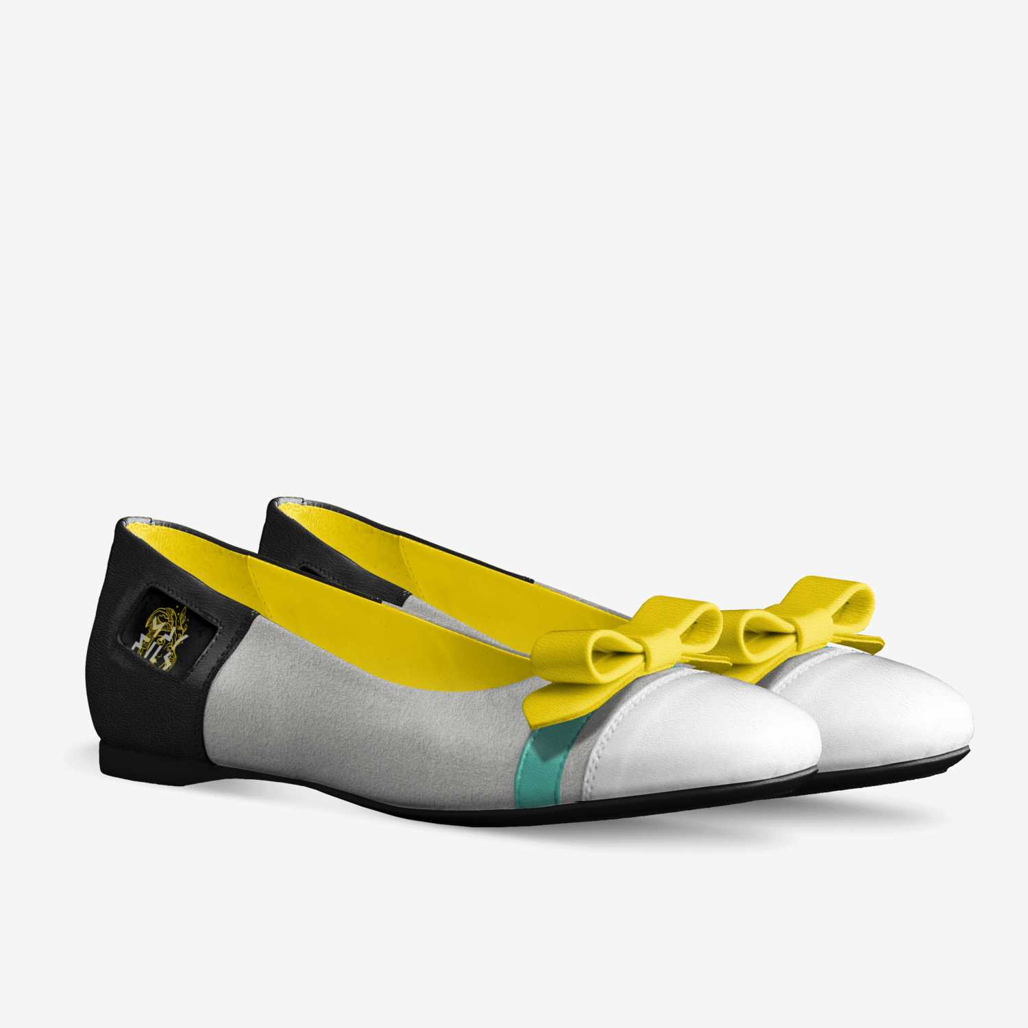 Gold rose custom made in Italy shoes by May Fils | Double view