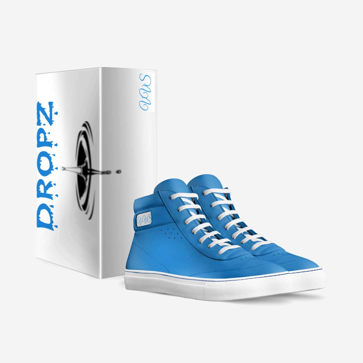 Dropz (Jet Blue) custom made in Italy shoes by Tyrone Wood | Box view