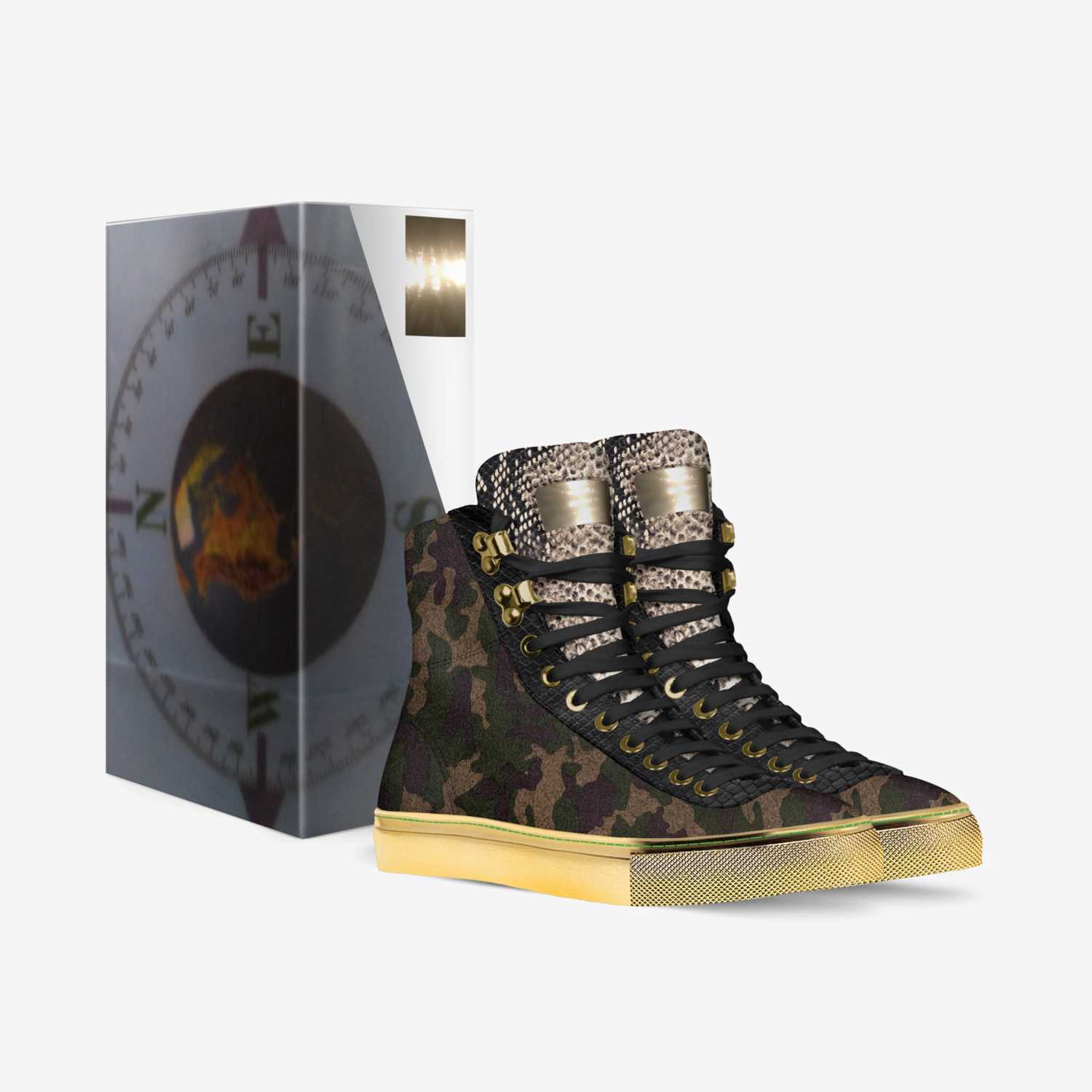 Marine gods custom made in Italy shoes by Cedric Harris | Box view
