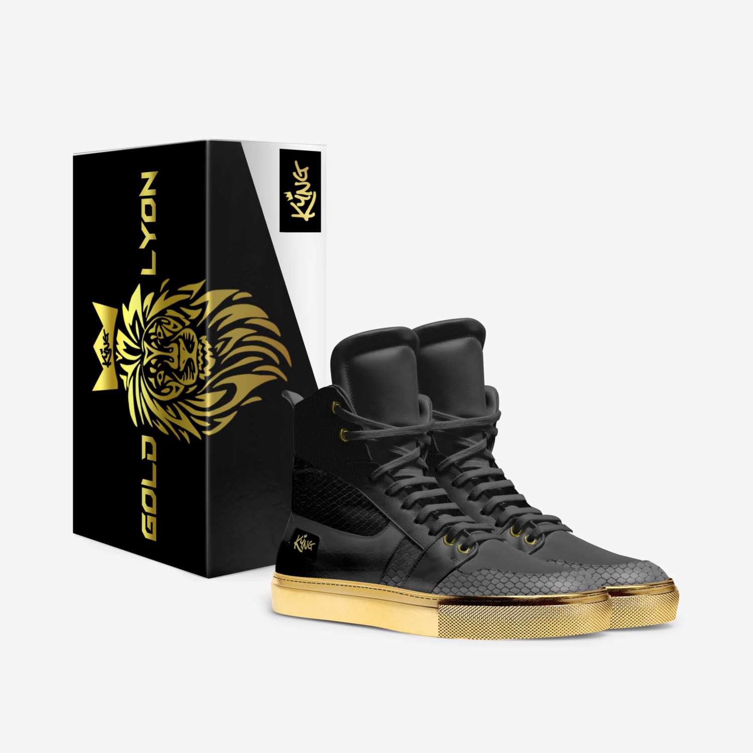 GOLD LYON custom made in Italy shoes by Kyng Brand Co. | Box view
