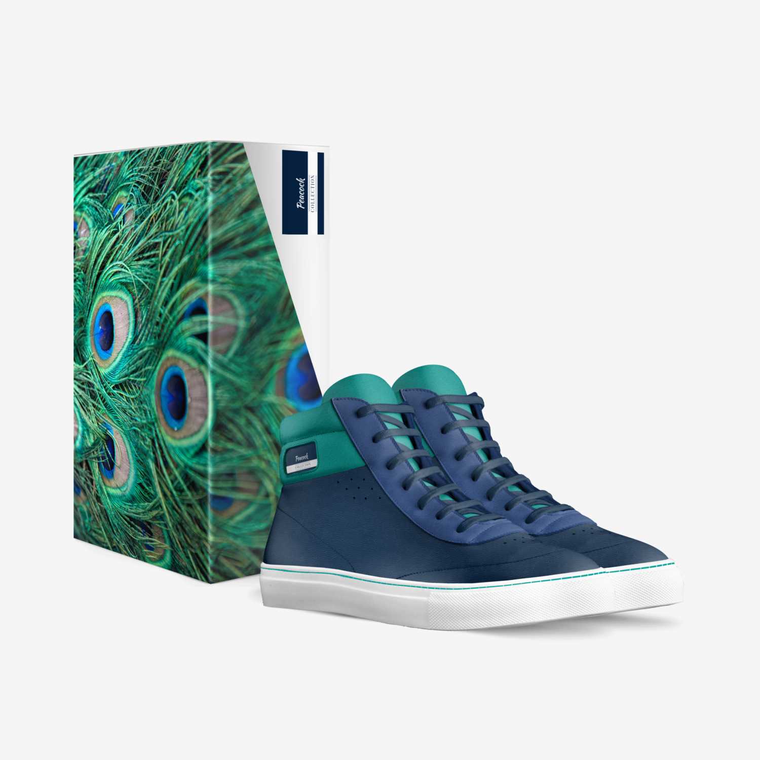 Peacock  custom made in Italy shoes by Adrian Richardson | Box view