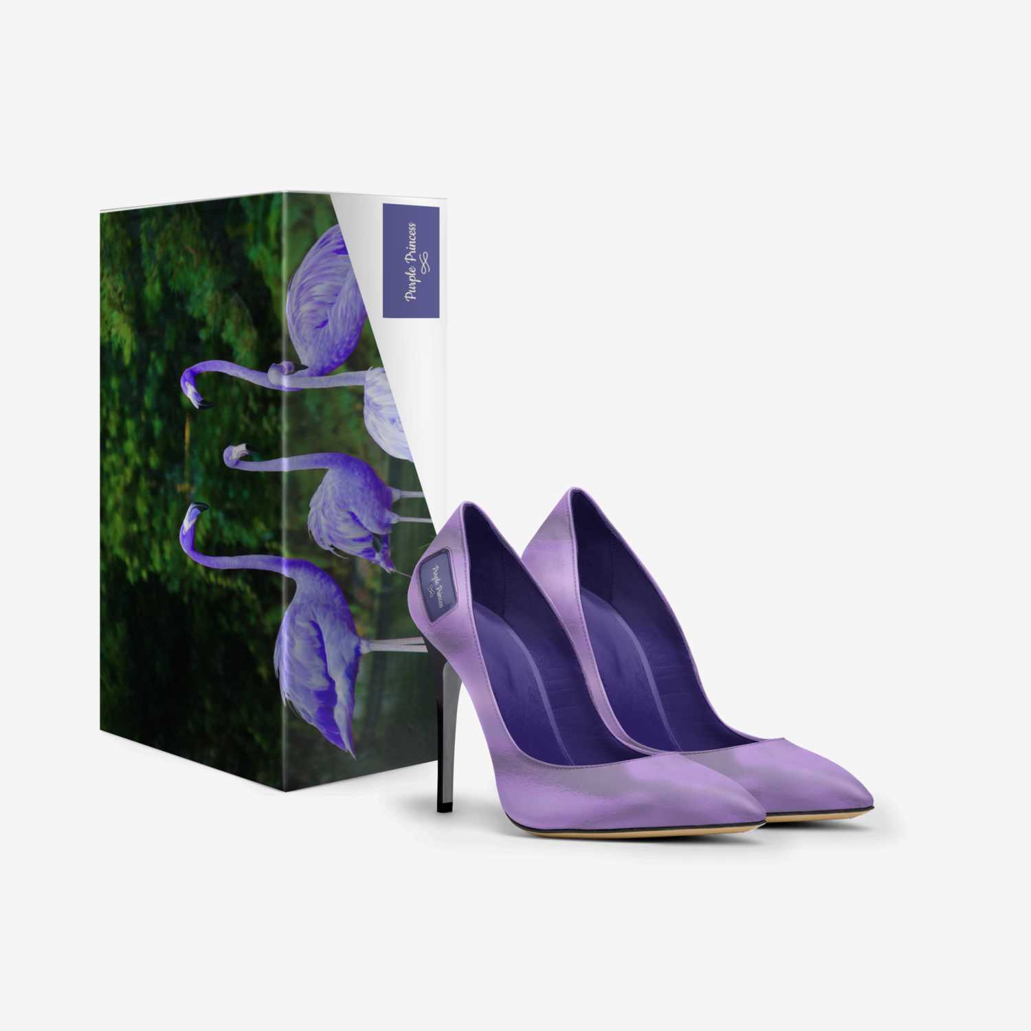Purple custom made in Italy shoes by Nicole Pascale | Box view