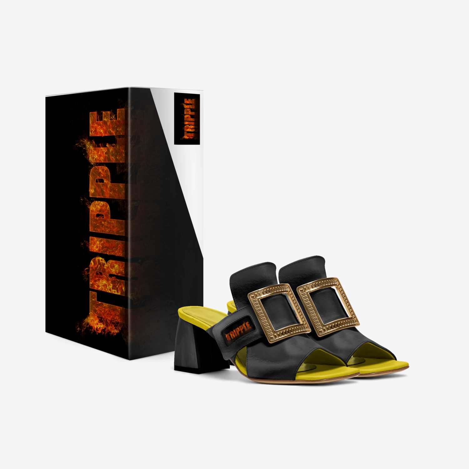 TRIPPLE_LADY SLIDE custom made in Italy shoes by Rachel Ekinde | Box view