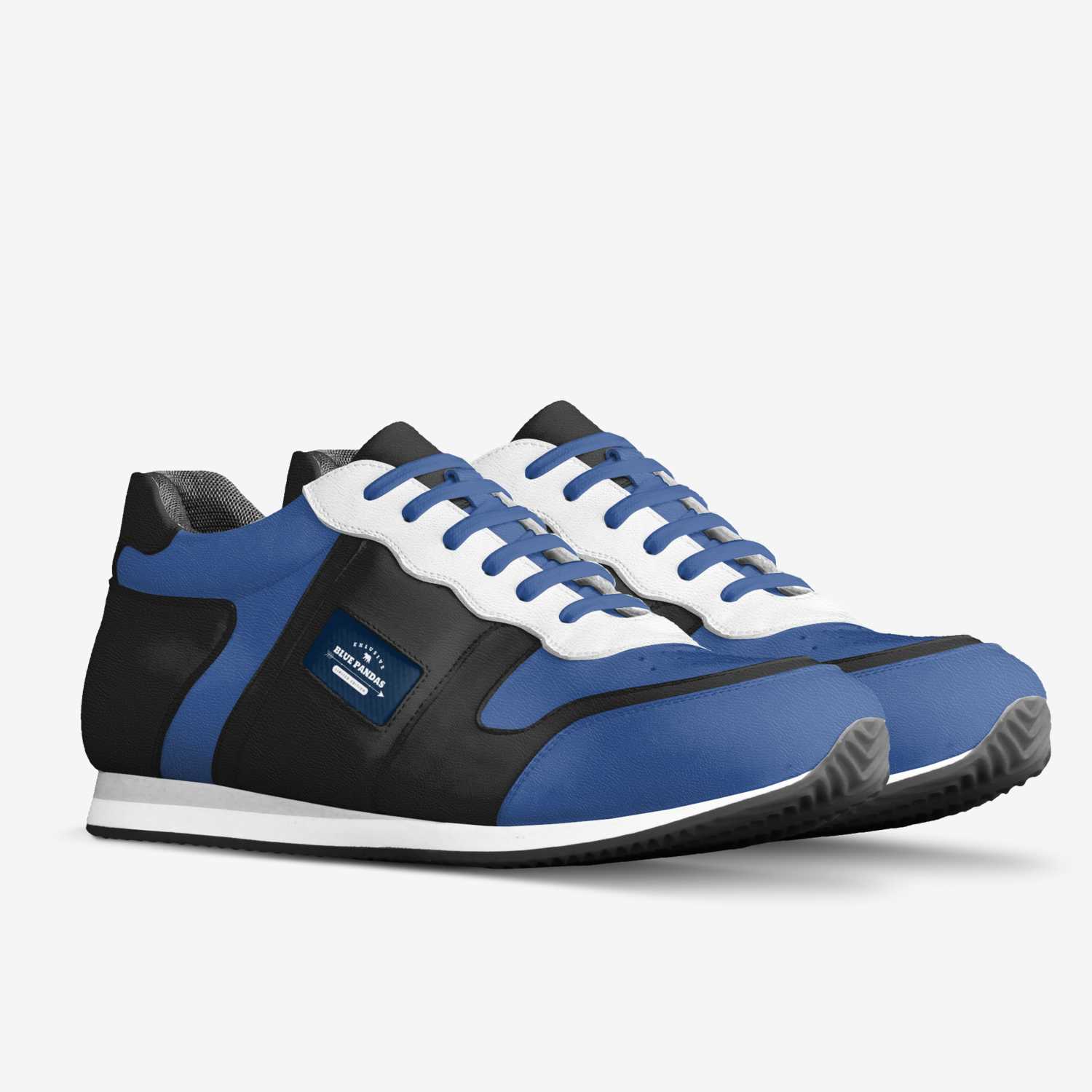 Blue pandas  custom made in Italy shoes by Otto Bb.owens | Double view