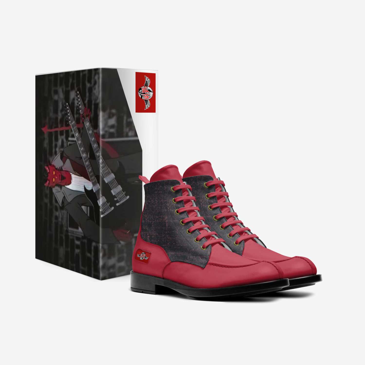 Red RockStar custom made in Italy shoes by Tha Real Mccoy | Box view