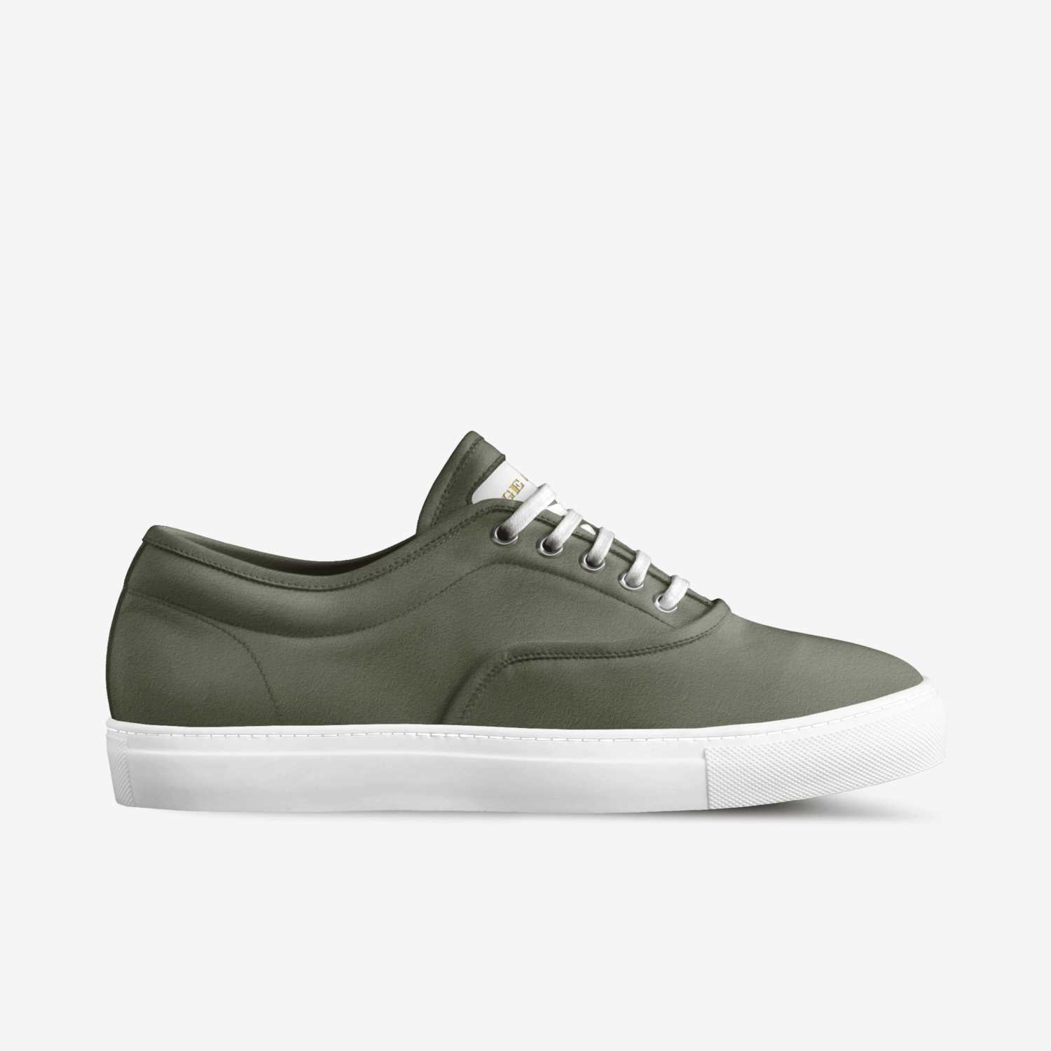 Sage Green Sneaker custom made in Italy shoes by Sage Suede | Side view