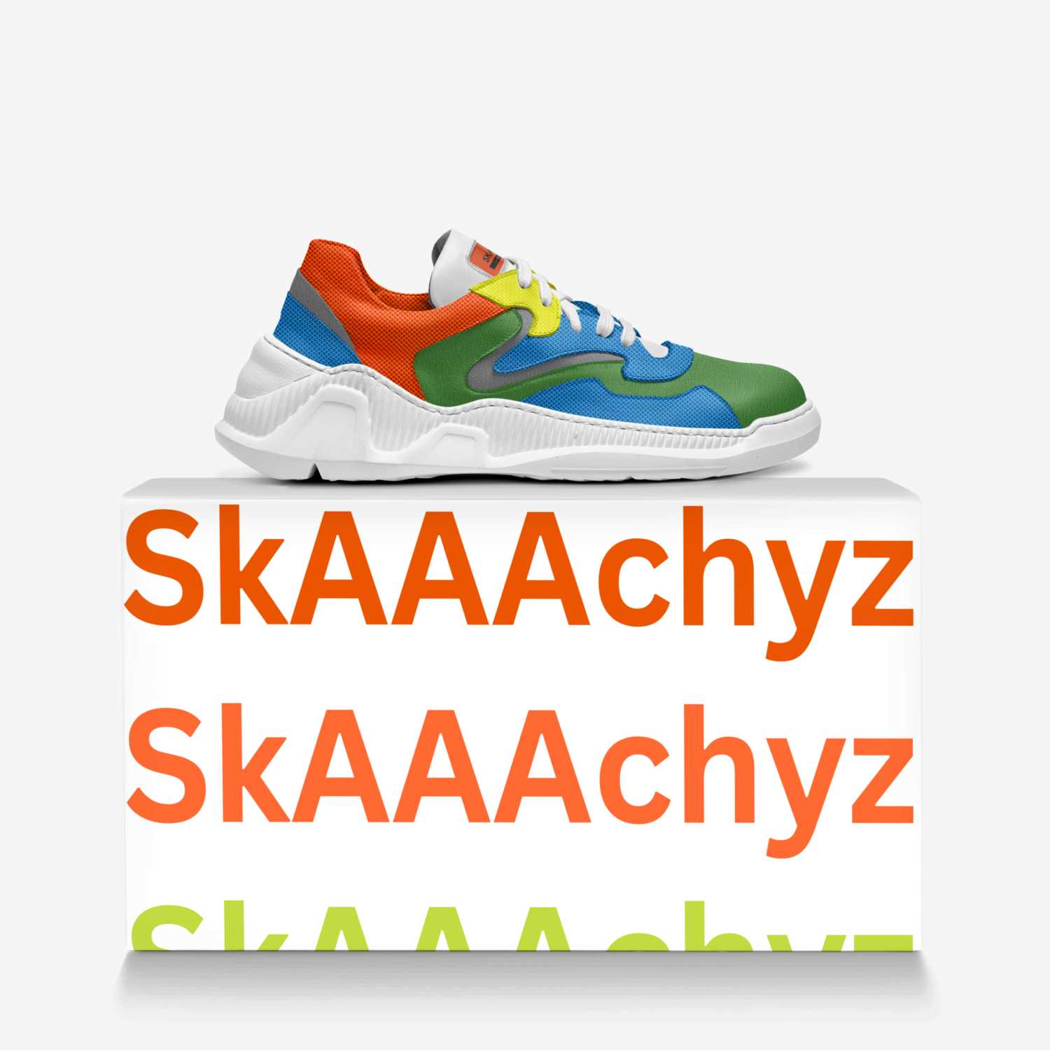 SKAAACHYZ custom made in Italy shoes by Curtis Knight | Over box view