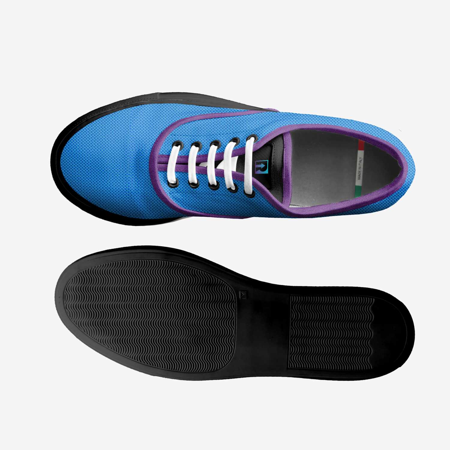 Right Direction custom made in Italy shoes by Detarius Knox | Top view