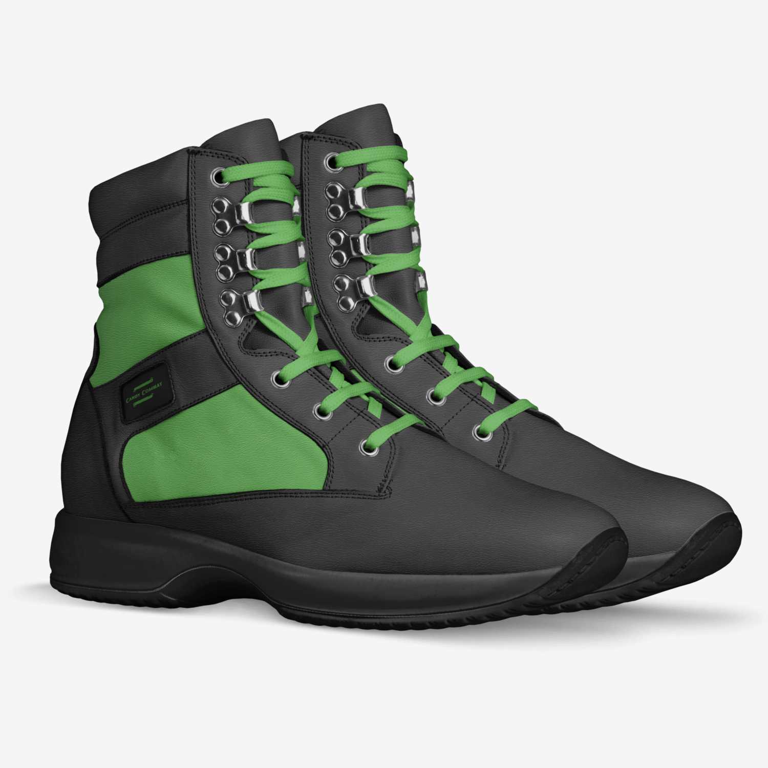 Candy Combat Green custom made in Italy shoes by Aomoji Kei | Double view