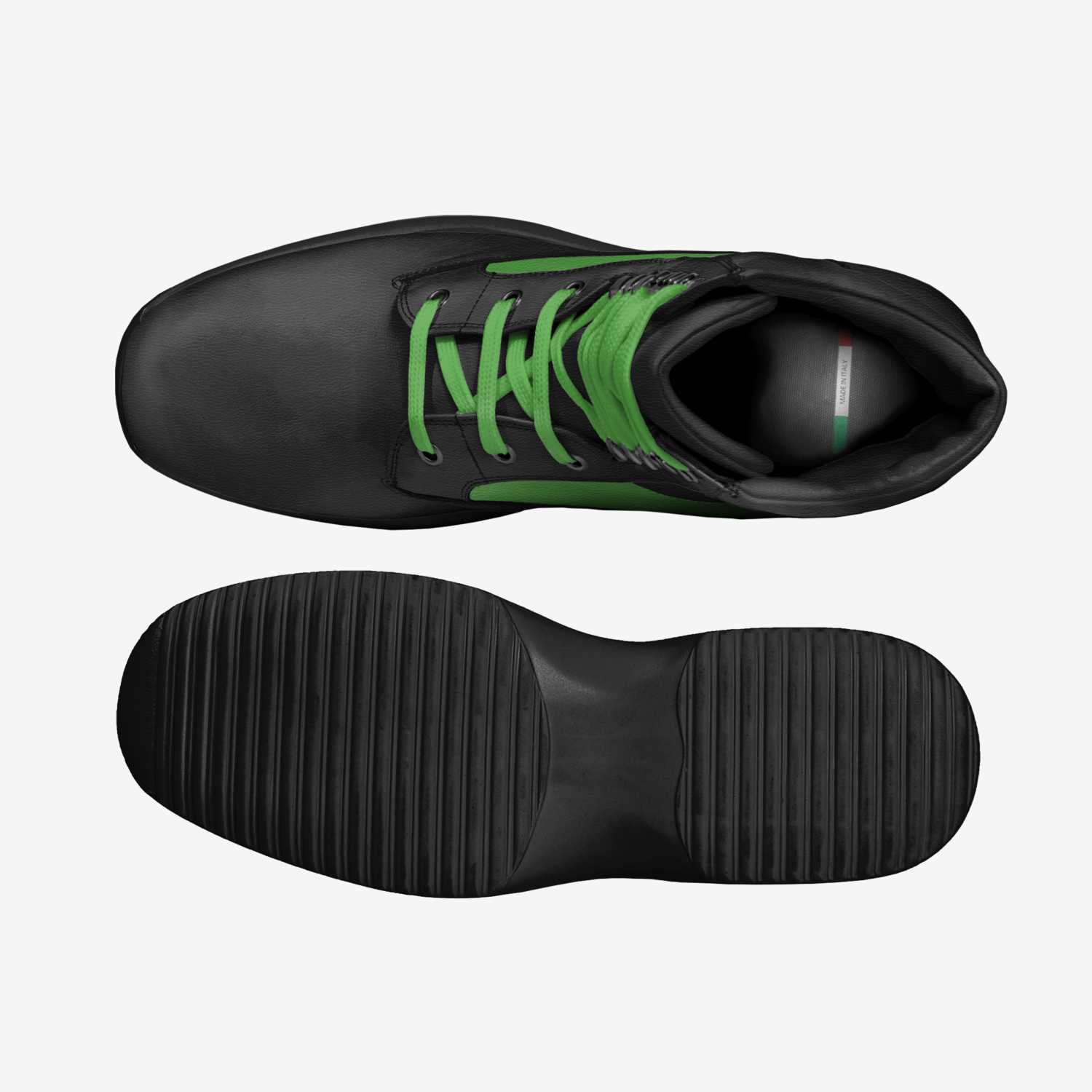 Candy Combat Green custom made in Italy shoes by Aomoji Kei | Top view