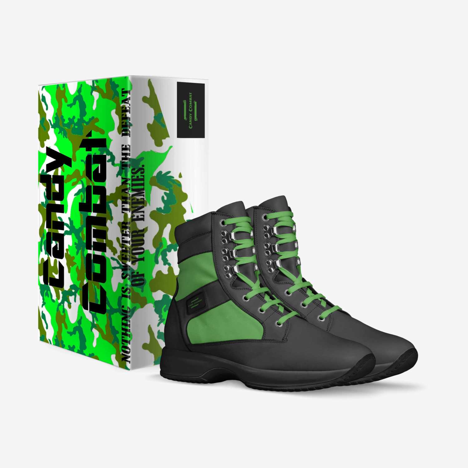Candy Combat Green custom made in Italy shoes by Aomoji Kei | Box view